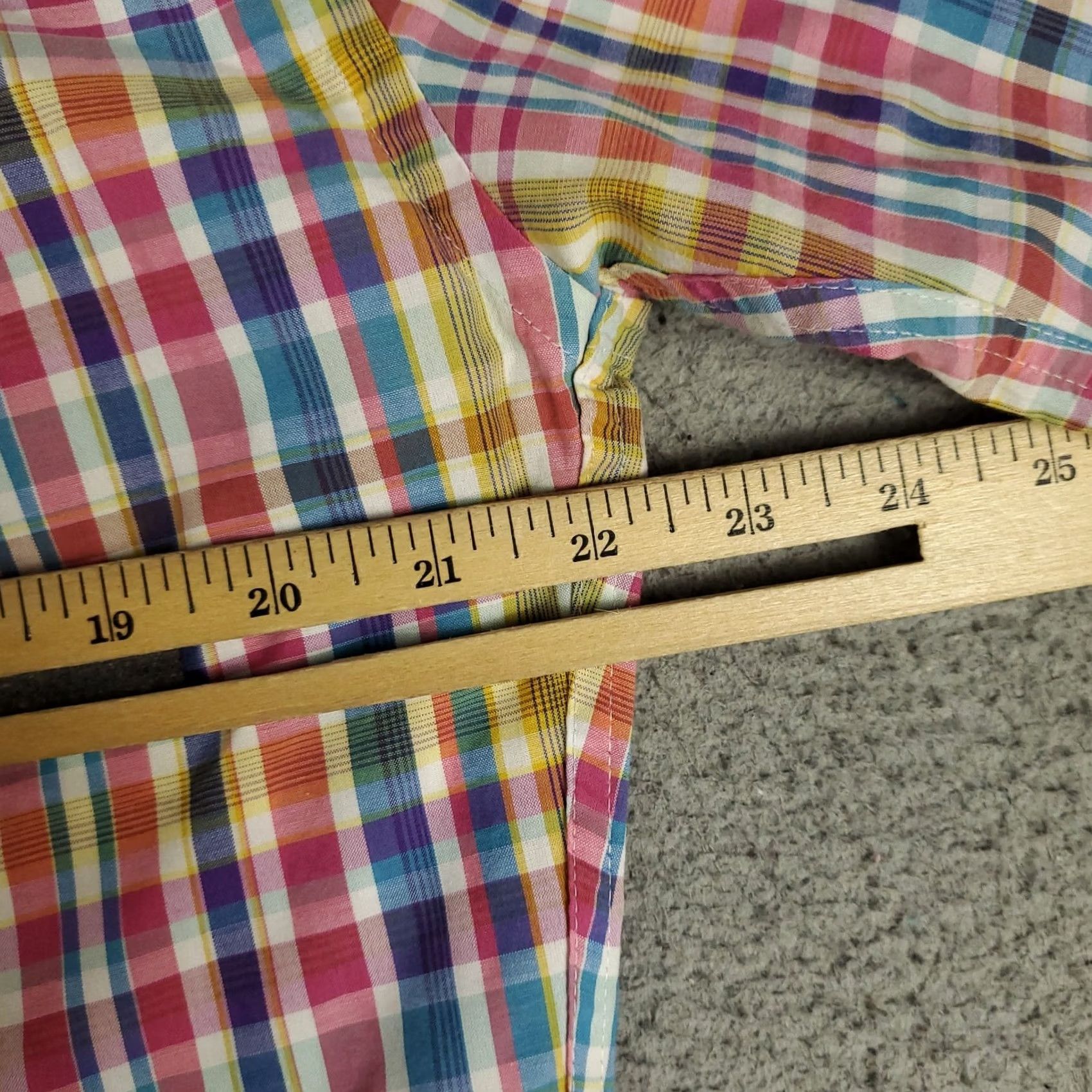 Peter Millar Peter Millar Shirt Mens Medium Pink Plaid Casual Button Up Short Sleeve Size US M / EU 48-50 / 2 - 5 Thumbnail
