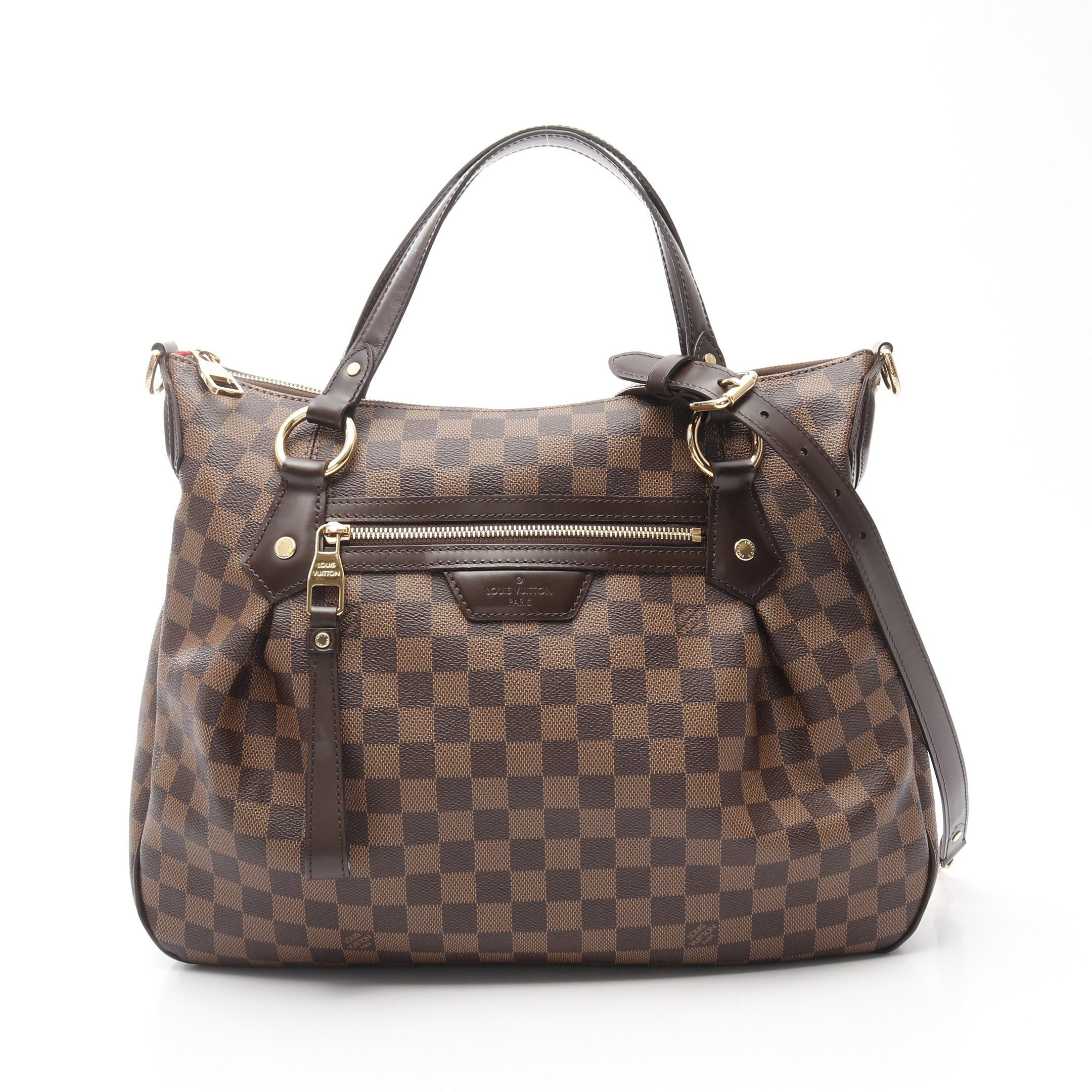 Louis Vuitton Louis Vuitton Evora Mm Damier Ebene Handbag Leather Brown Size ONE SIZE - 1 Thumbnail