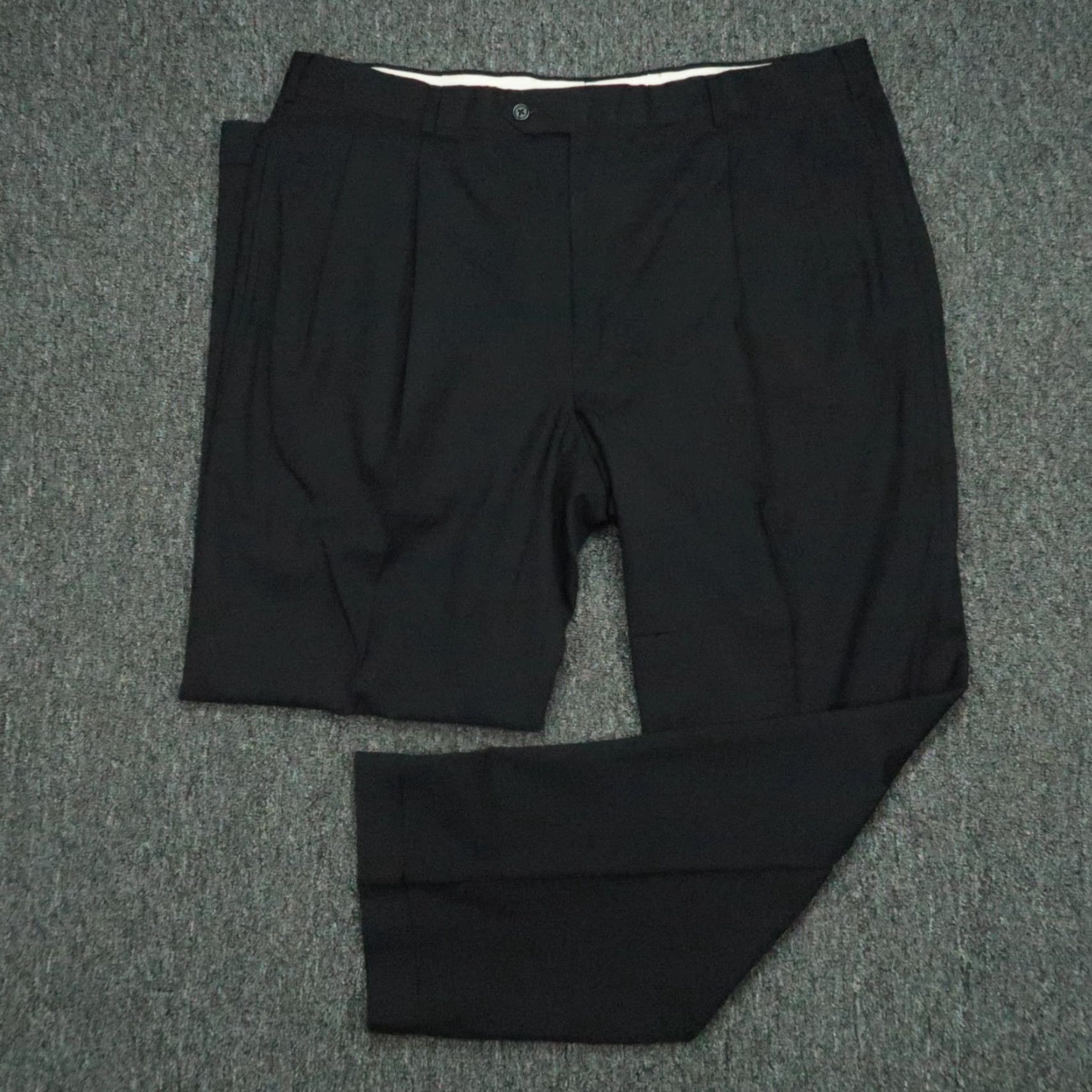 Brooks Brothers Brooks Brothers Pants Men 40x30 Black Wool 346 Pleated Straight Trousers Size US 40 / EU 56 - 2 Thumbnail