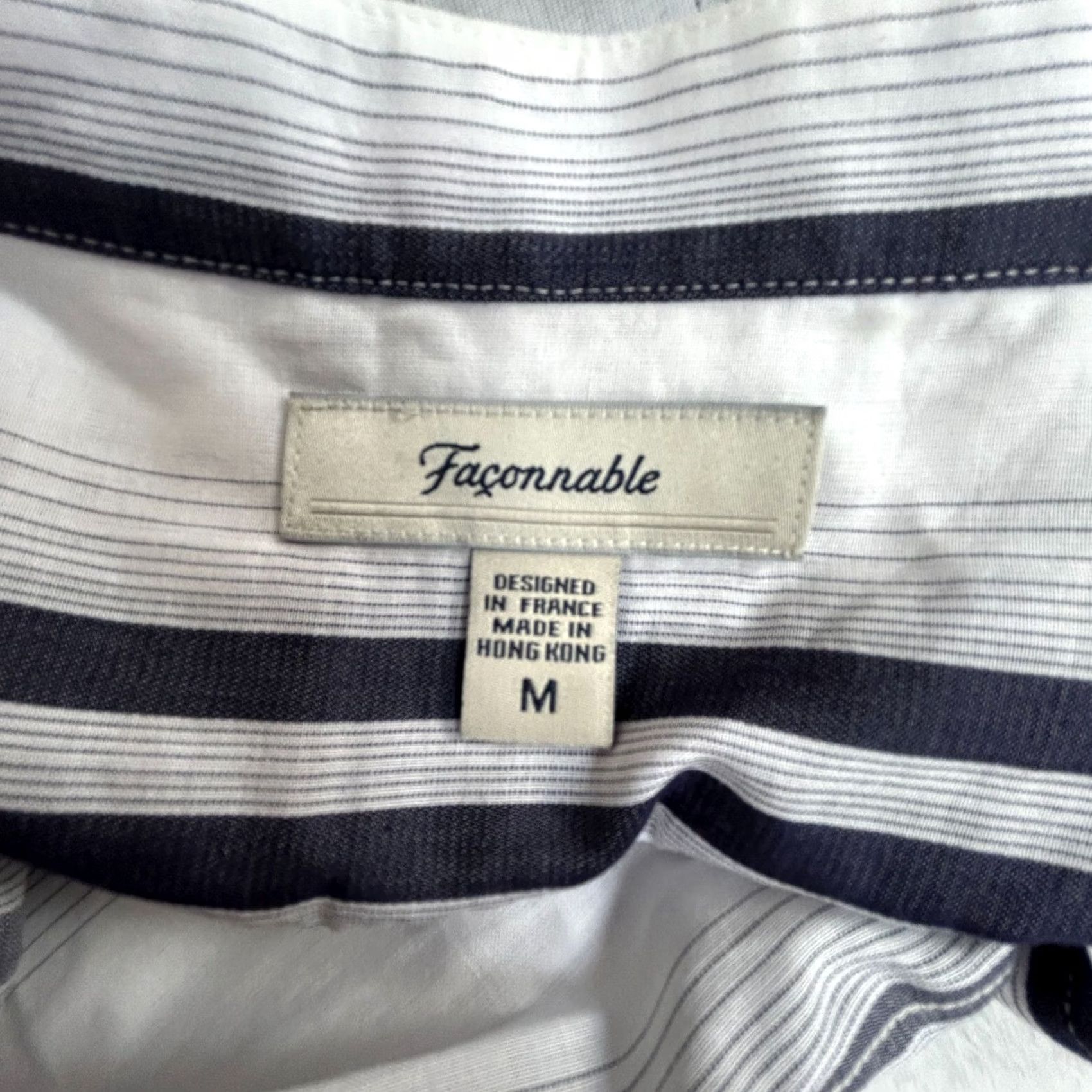 Faconnable Faconnable Womens White & Navy Striped Long Sleeve Button-Up Tunic Shirt Medium Size M / US 6-8 / IT 42-44 - 3 Thumbnail