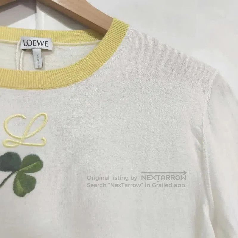 Loewe Loewe Summer White Wool Short Sleeve Tee . Size L / US 10 / IT 46 - 5 Thumbnail