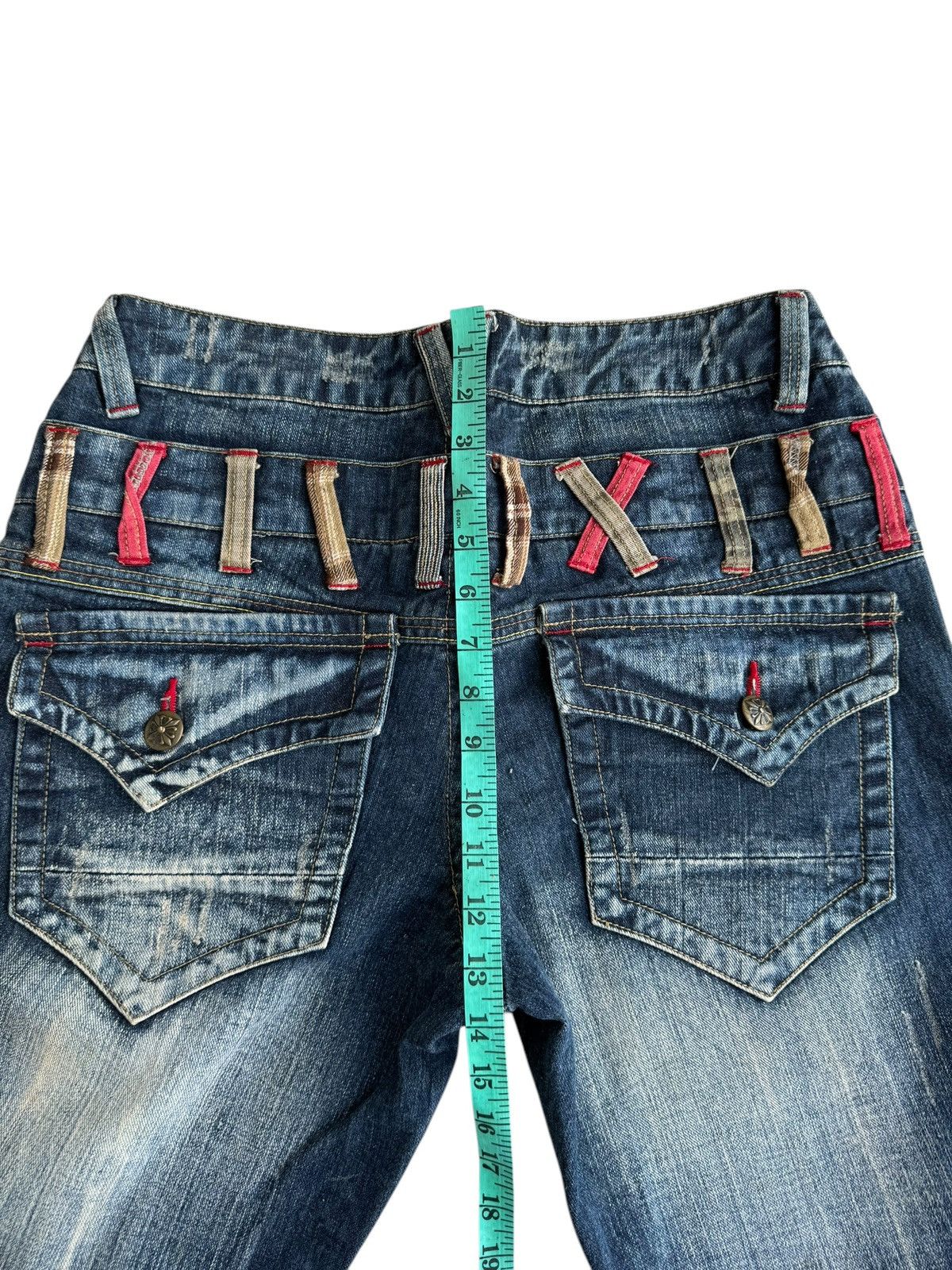Japanese Brand Vintage Unbranded Distressed Double Waist Denim Jeans Size US 32 / EU 48 - 13 Thumbnail