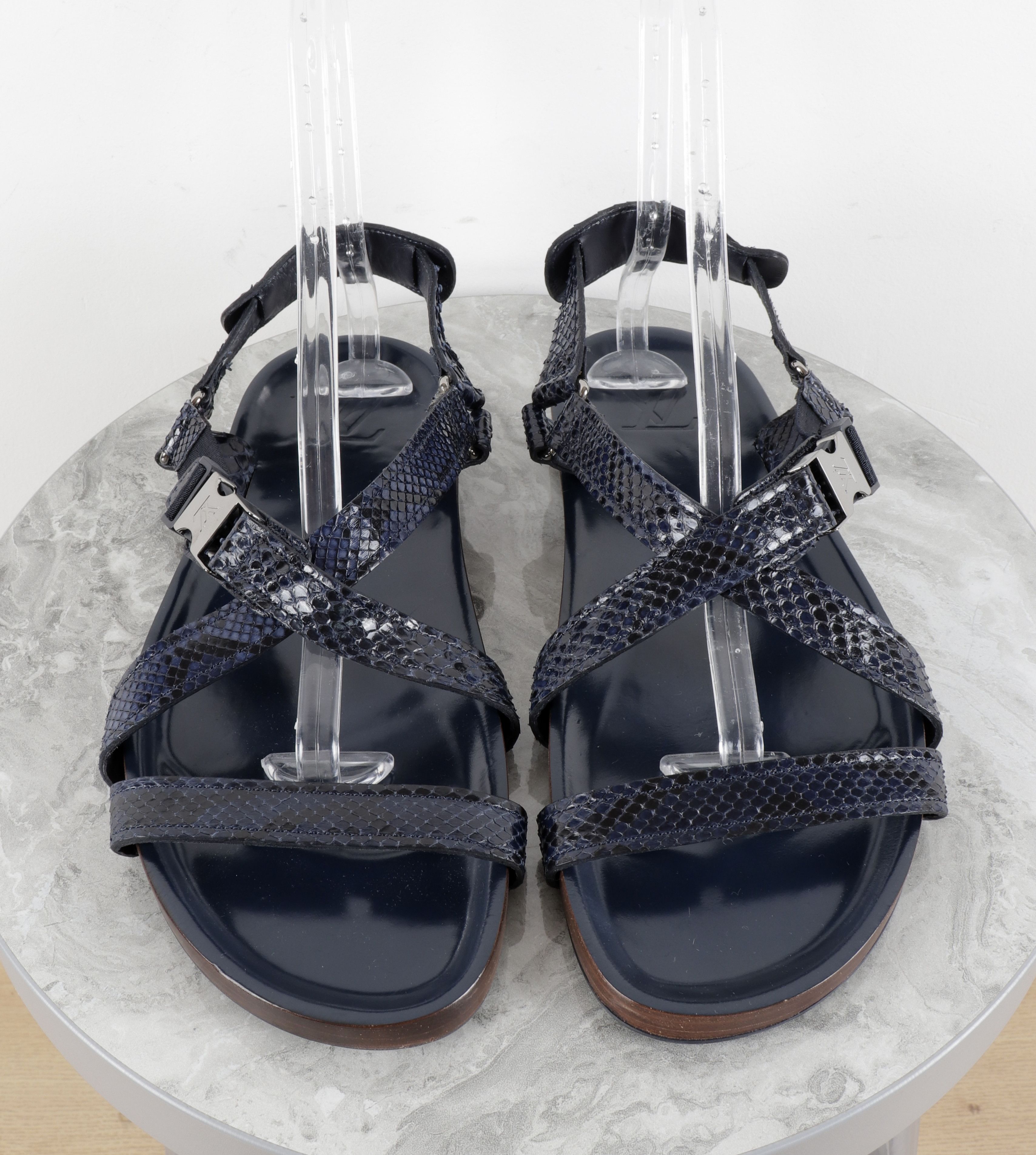 Louis Vuitton Louis Vuitton Blue Criss-Cross Sandals Size US 11.5 / EU 44-45 - 10 Thumbnail