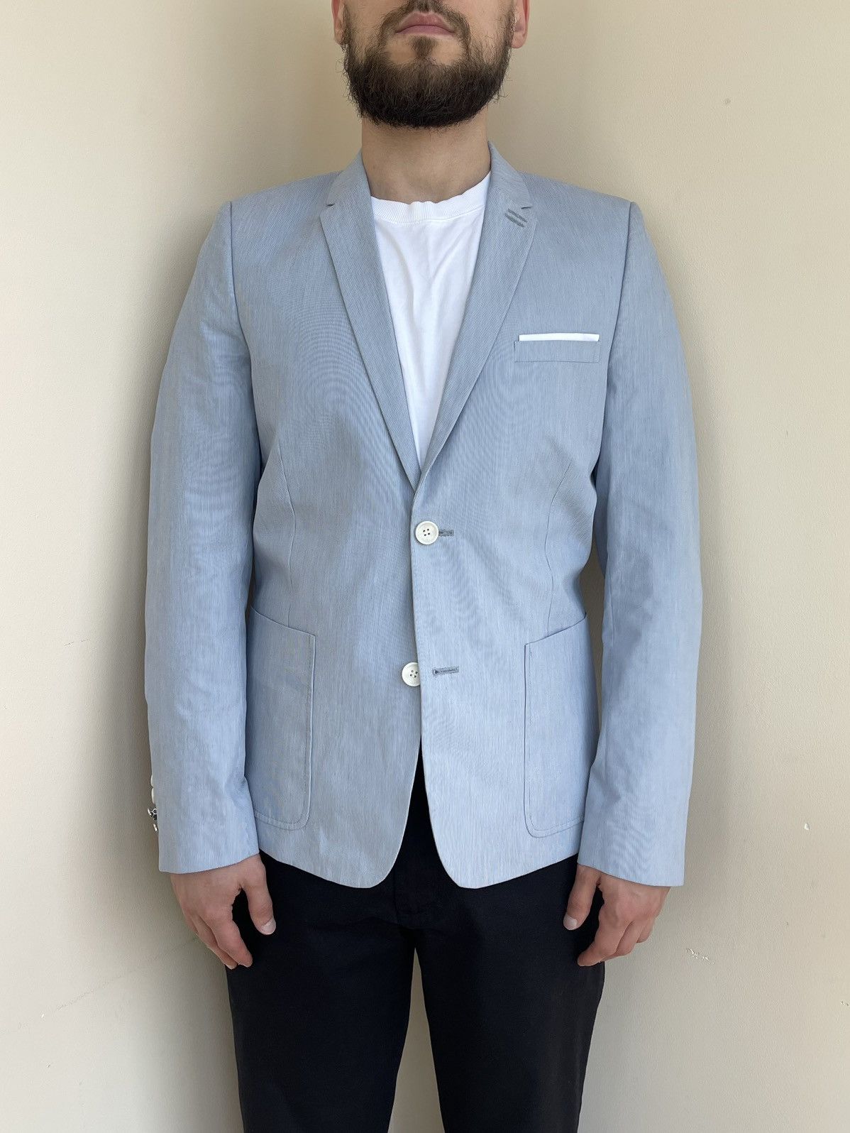 The Kooples The Kooples Cotton Striped Fitted Summer Blazer Jacket 46 IT Size 36R - 3 Thumbnail