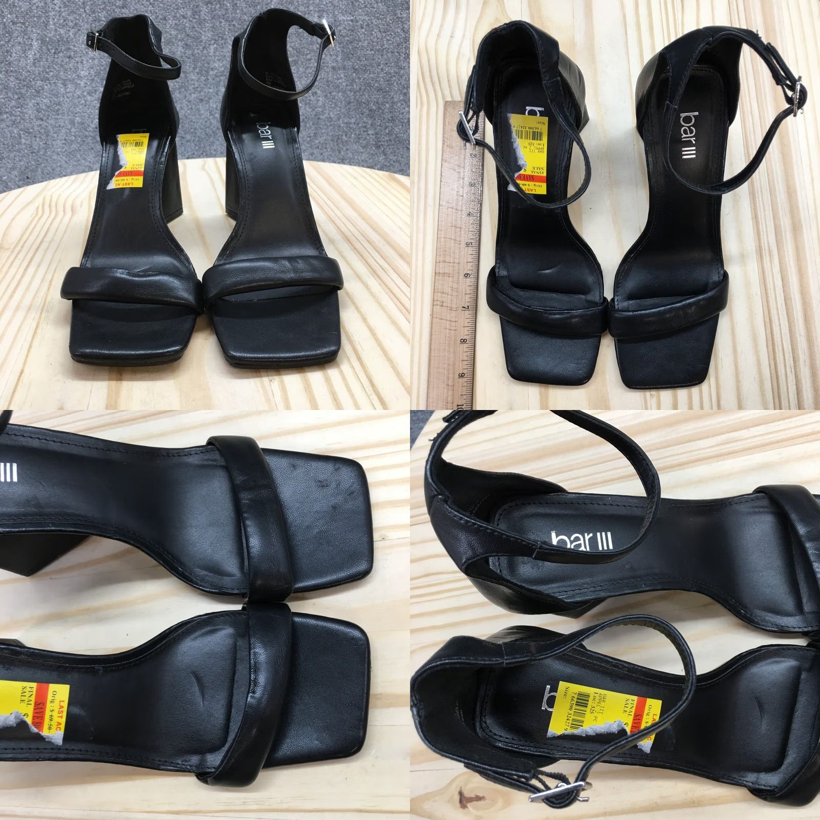 Bar III Bar III Heels Womens 8 M Black Faux Leather Ankle Strap Casual Block Heel NEW Size US 8 / IT 38 - 8 Thumbnail