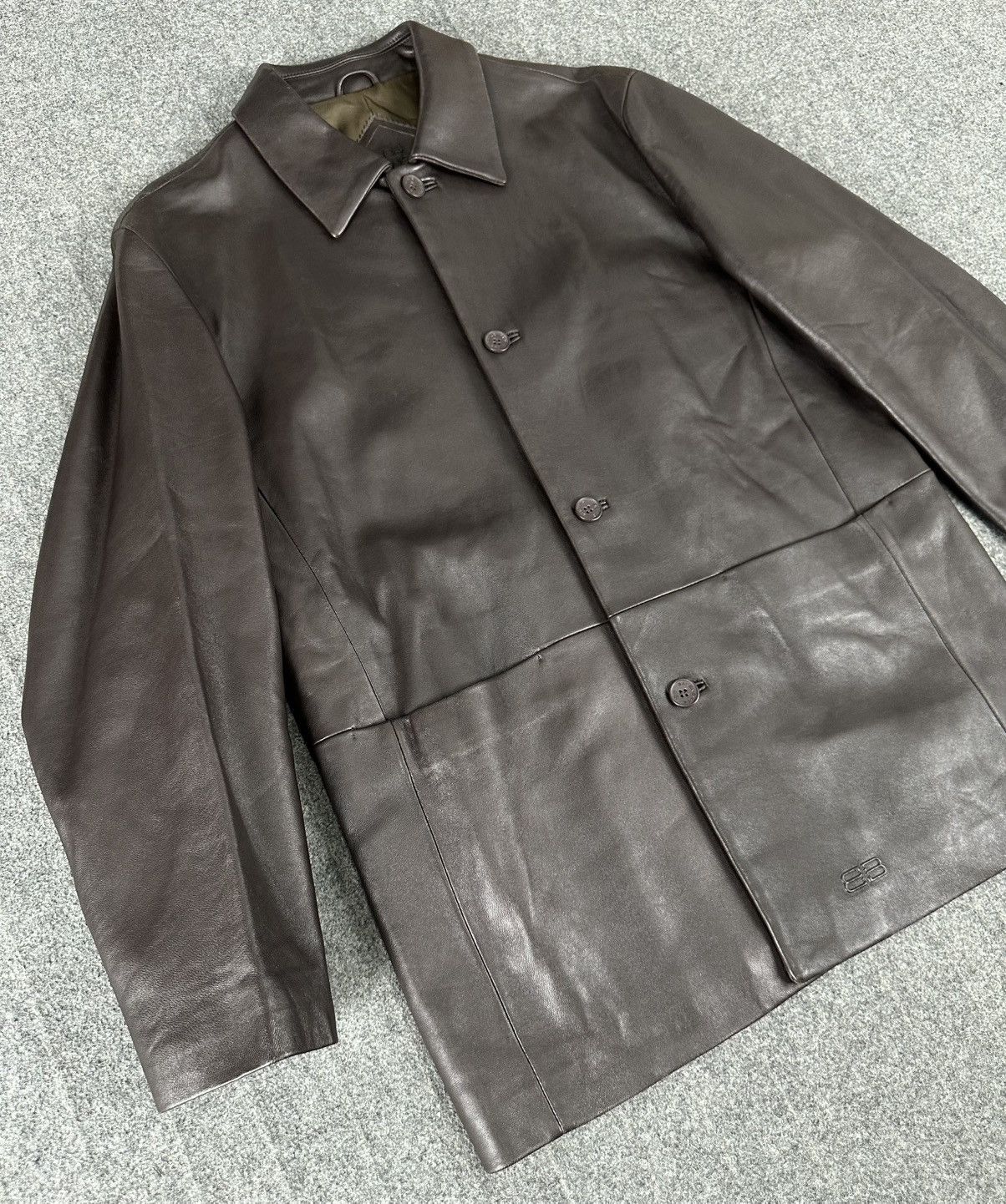 Balenciaga Balenciaga - Nicolas Ghesquiere 1998 Leather Blazer Jacket Size US L / EU 52-54 / 3 - 2 Thumbnail