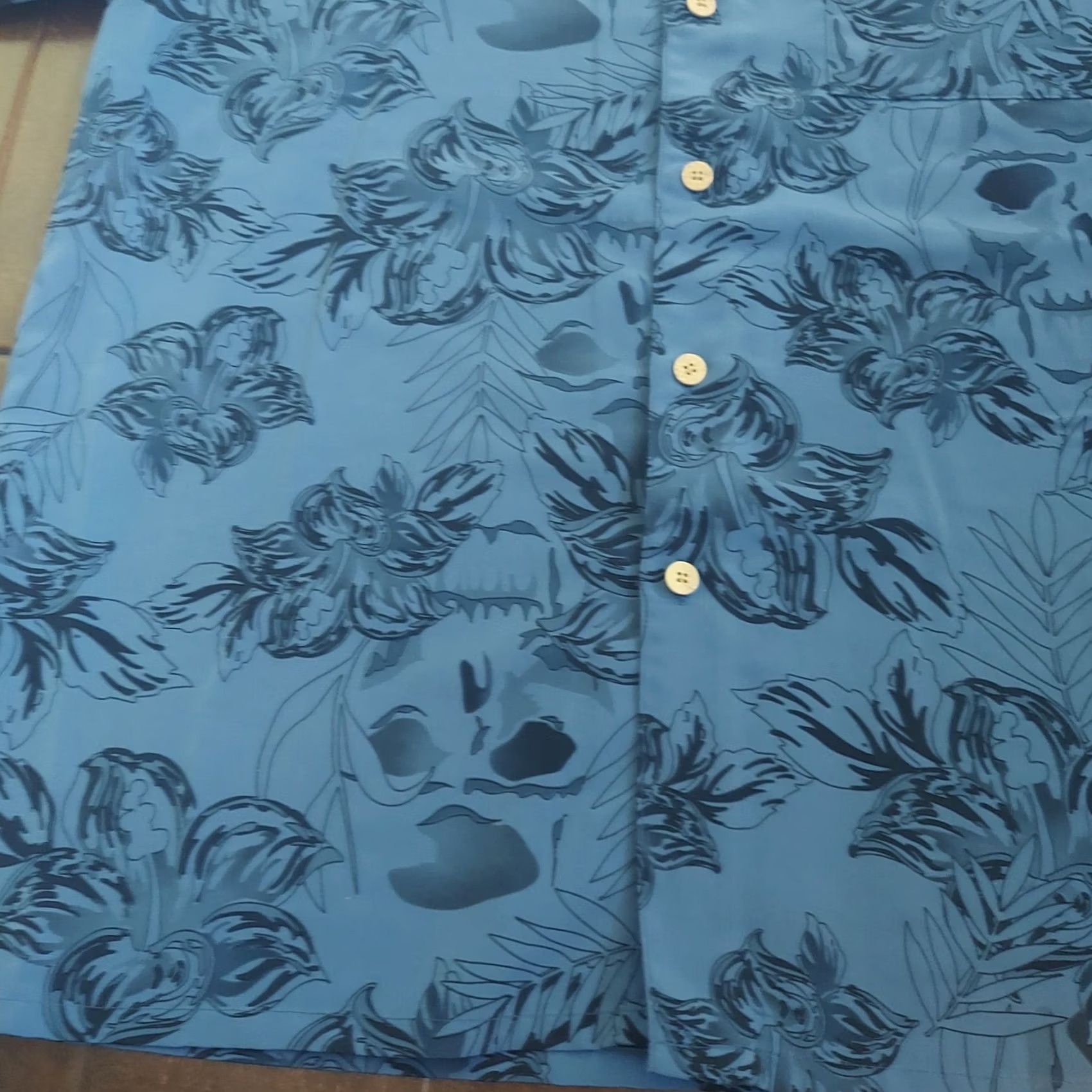 Sideout Sideout Shirt Mens M Men Short Sleeve Pocket Blue Black Floral Dress Size Size 40R - 4 Thumbnail