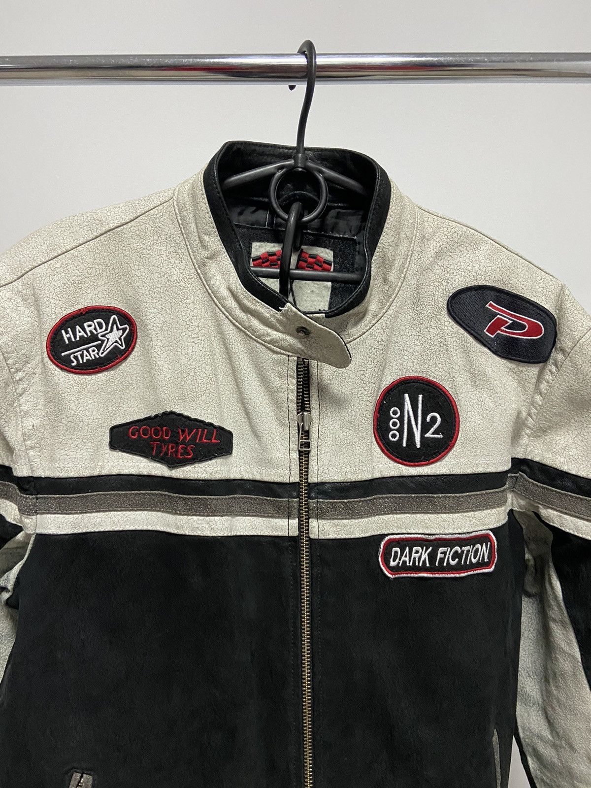 Vintage Moto team leather jacket follow me I'm famous big logo Size US XXL / EU 58 / 5 - 3 Thumbnail