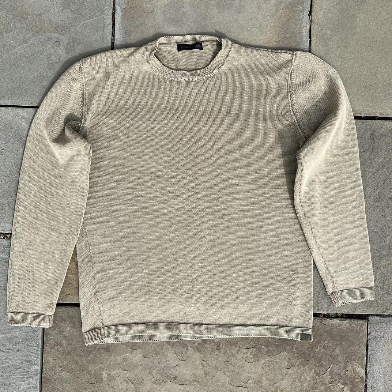 Trussardi Garment Dyed Tan Knit Crewneck Sweater Size US L / EU 52-54 / 3 - 1 Thumbnail