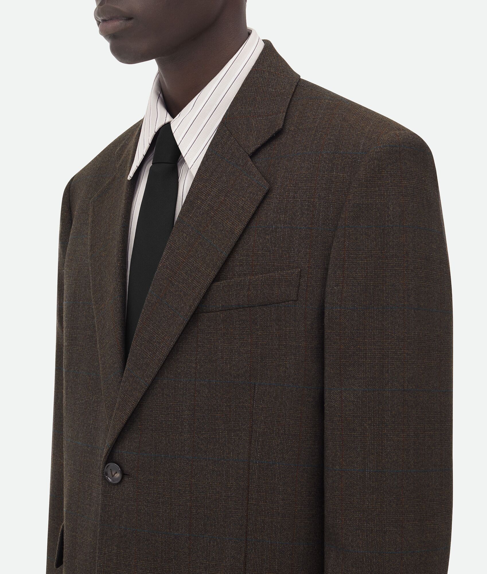 Bottega Veneta o1n1vont0125 Prince Of Wales Wool Jacket in Brown Size US M / EU 48-50 / 2 - 4 Thumbnail