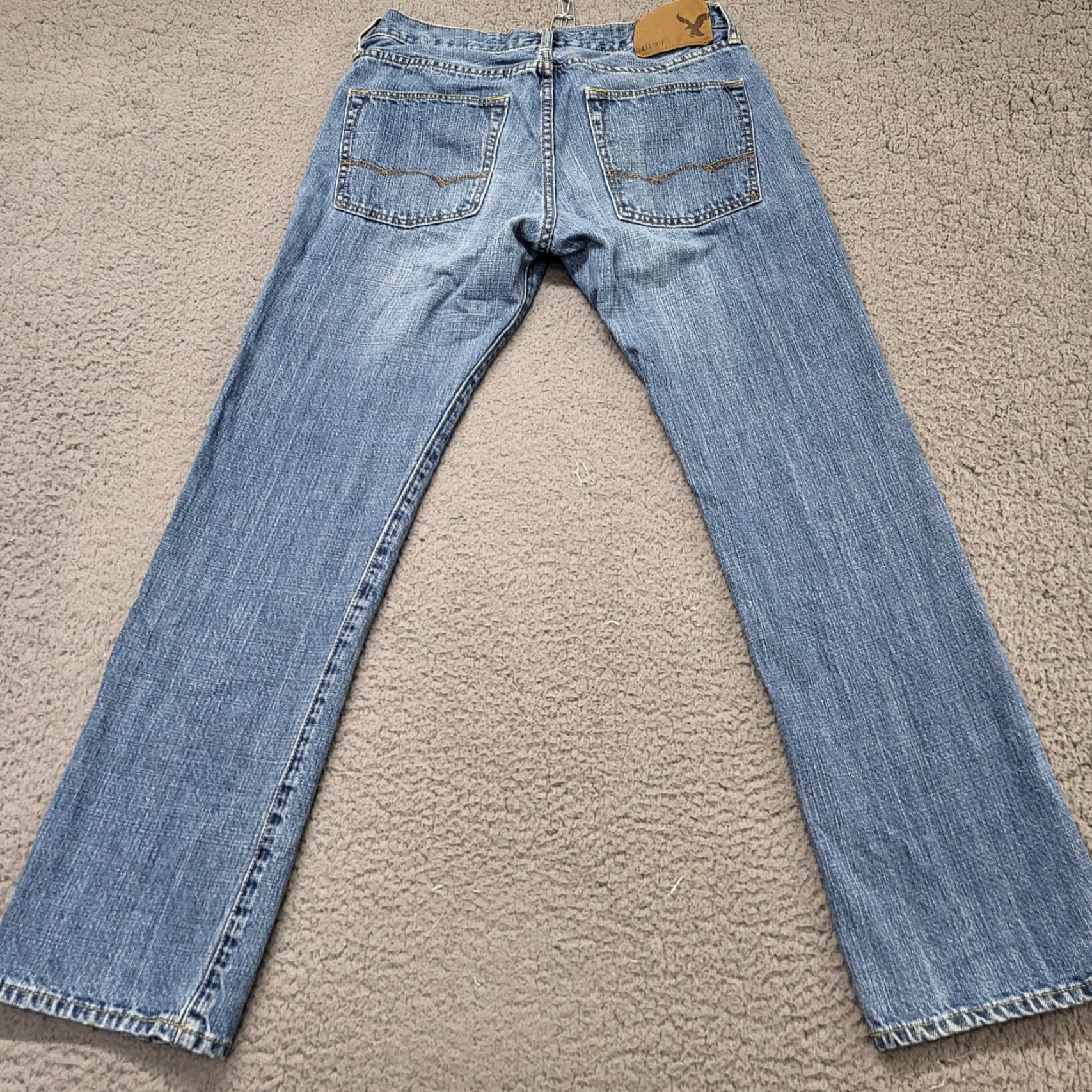 American Eagle Outfitters American Eagle Jeans Men's 29X30 Blue Slim Straight Mid Rise Denim Work Jeans Shirt? Size US 29 - 5 Thumbnail