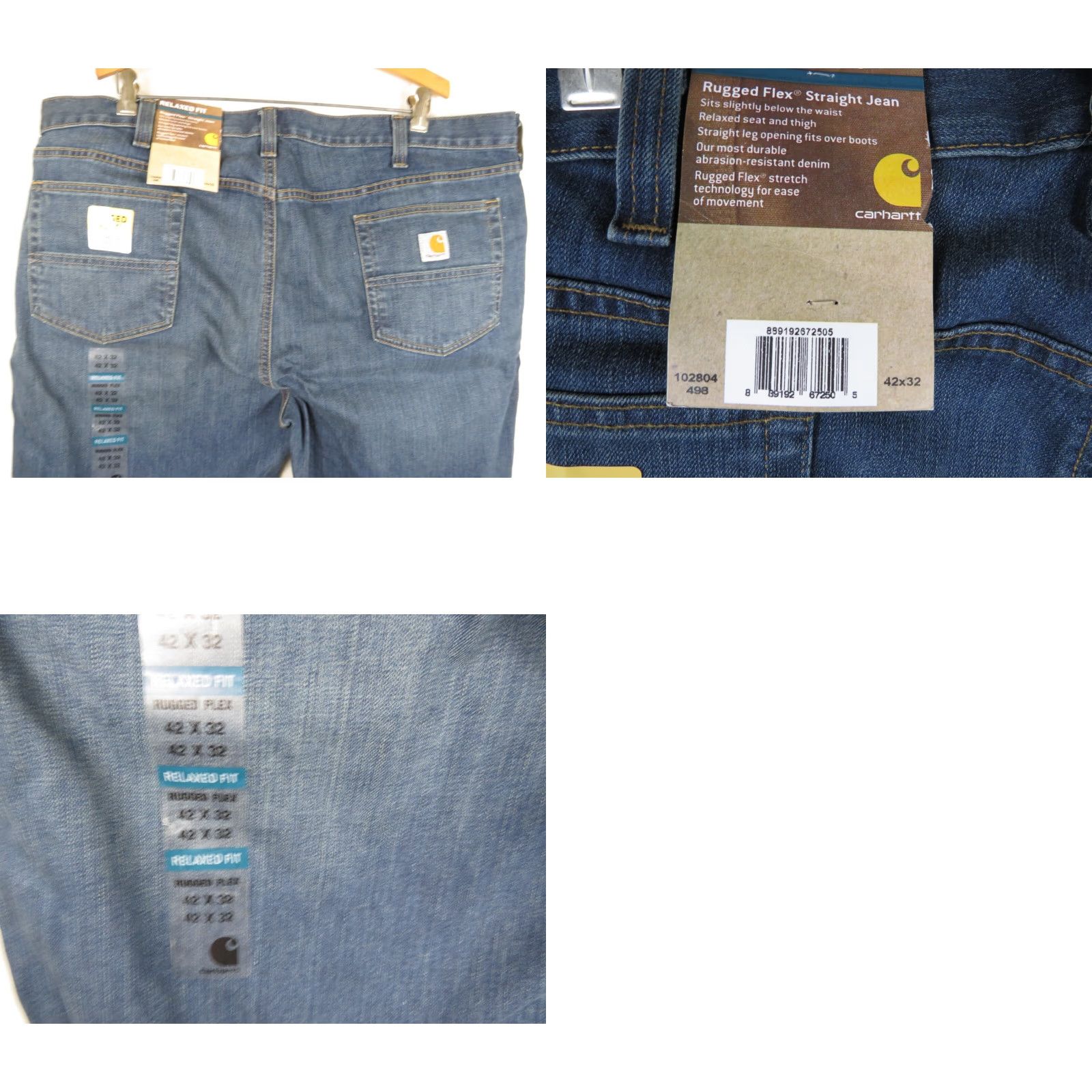 Carhartt NWT Carhartt Jeans 42X32 Denim Relaxed Fit Jeans Men Blue 42 Waist 32 Inseam Work Pants Size US 42 / EU 58 - 8 Thumbnail
