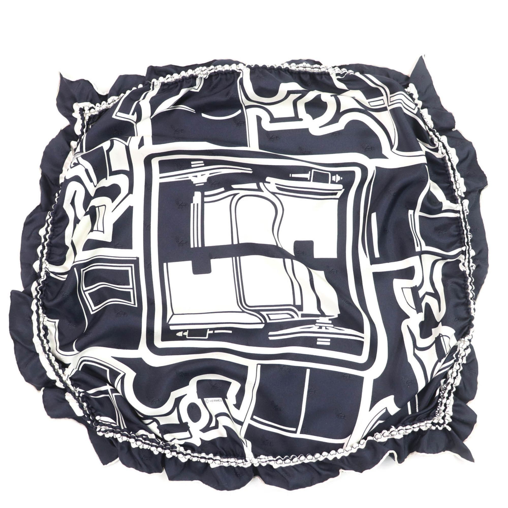 Hermes HERMES Coupe Tatouage 100% Silk Scarf with Full Design, Navy, Women's, Box Included Size ONE SIZE - 1 Thumbnail