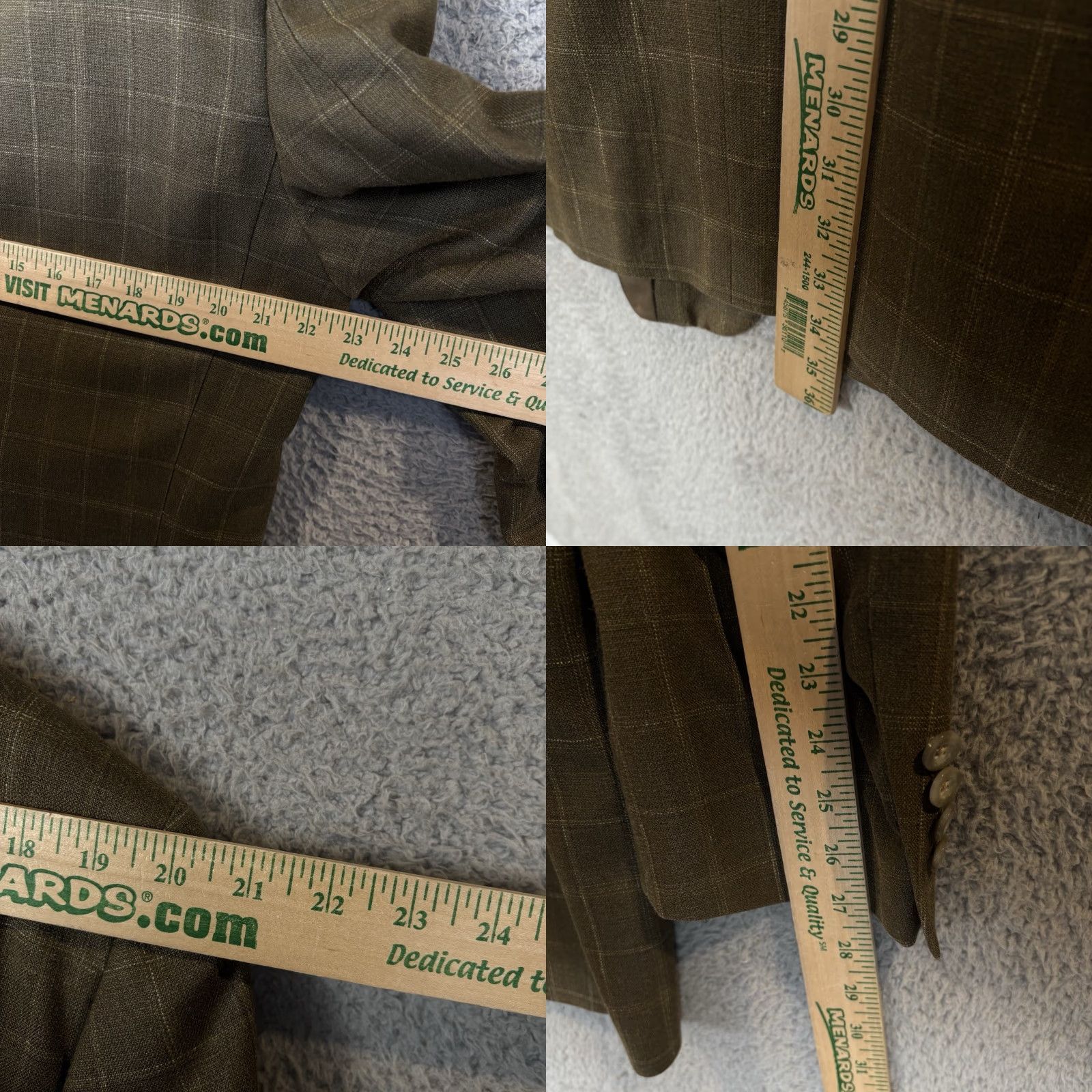 Nordstrom Nordstrom John W. Nordstrom Sport Coat 42L Olive Windowpane Notch Lapel 3-Button Slim Wool Silk Linen Jacket Coat Men Regular Long Size US XS / EU 42 / 0 - 8 Thumbnail