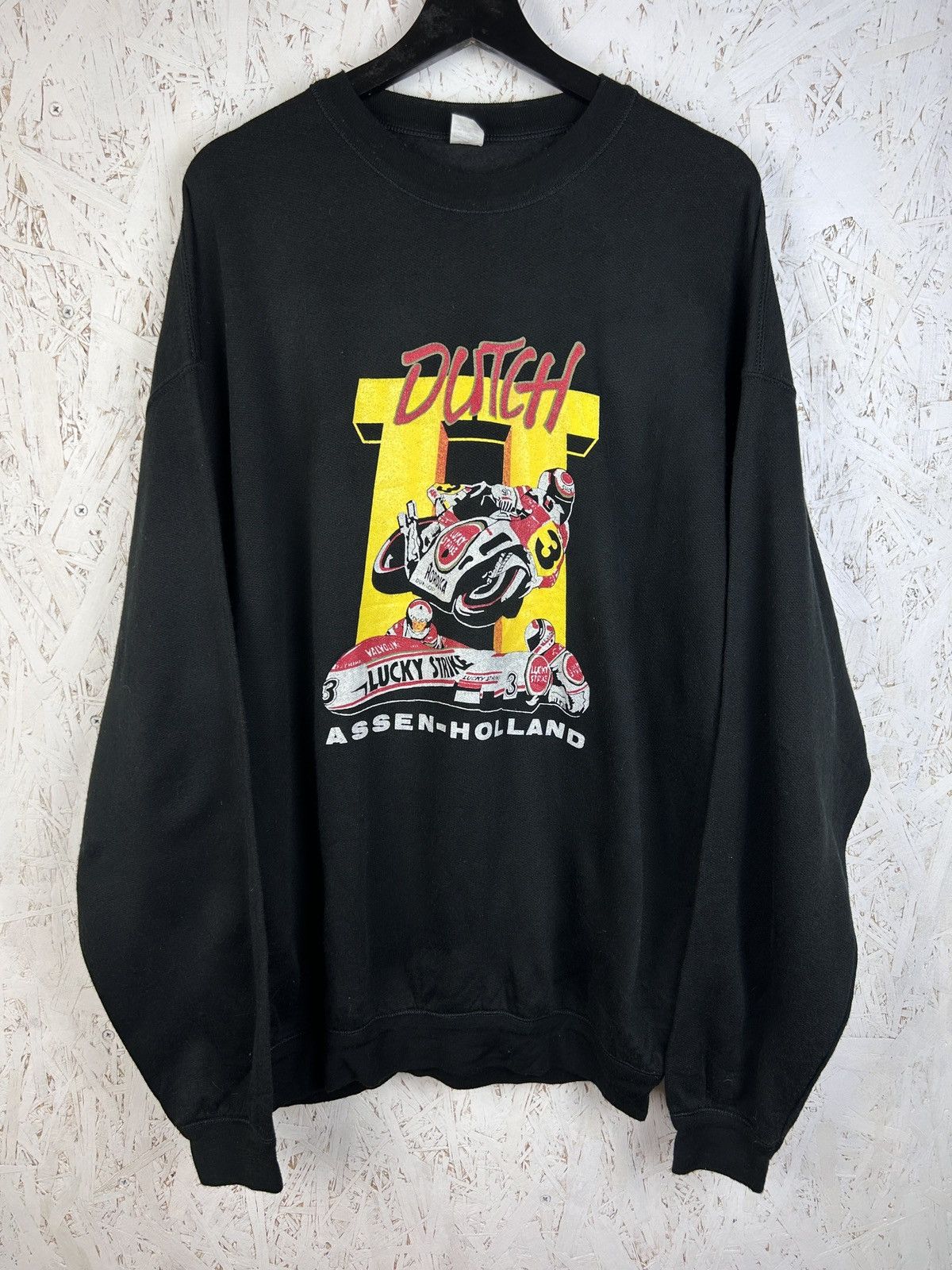 Vintage 80s Vintage 1989 Dutch TT Assen Lucky Strike Racing Sweat Size US XL / EU 56 / 4 - 1 Thumbnail