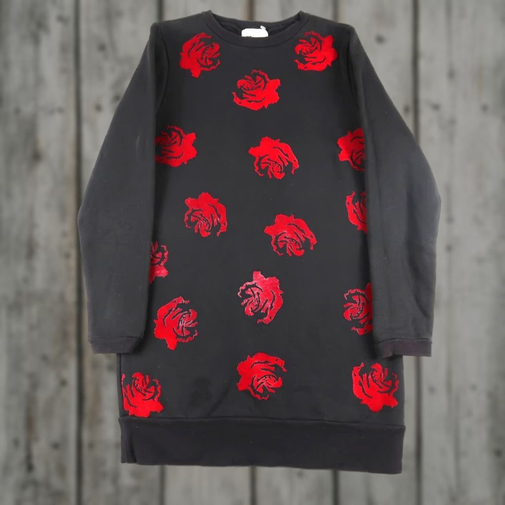 Opening Ceremony Opening Ceremony Sweatshirt Women Dress Rose Floral Black S Long Sleeve Knee Length - 90s? Size S / US 4 / IT 40 - 1 Thumbnail