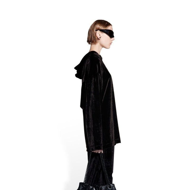 Balenciaga o1mt1gz1224 Hoodie Oversized in Black Size XS / US 0-2 / IT 36-38 - 4 Thumbnail
