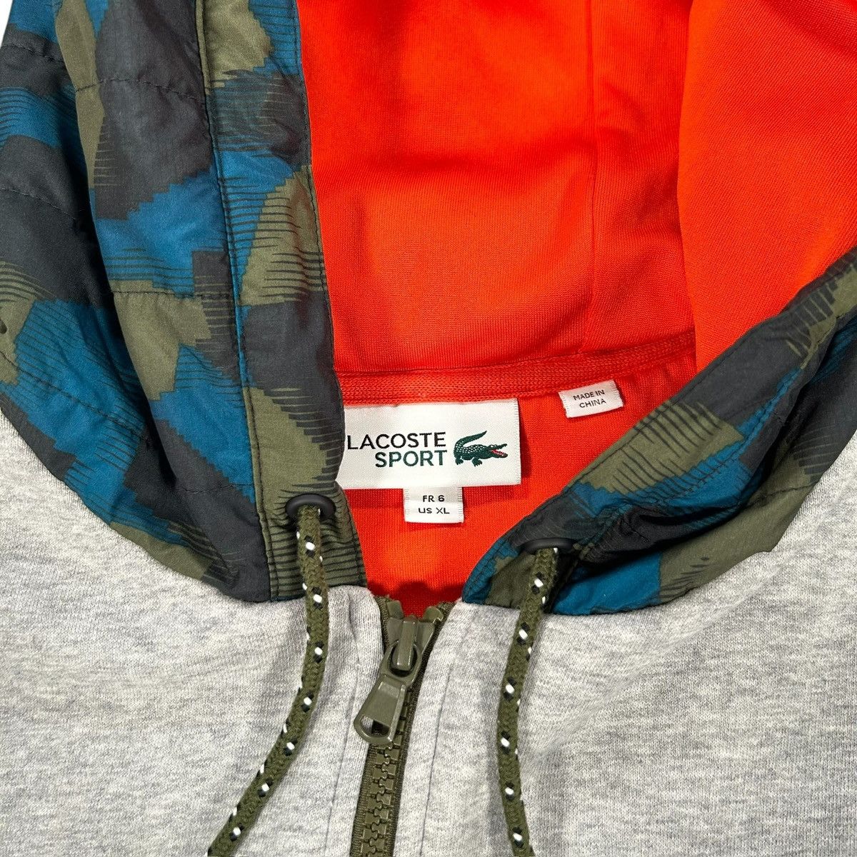 Lacoste Lacoste Sport Mens Gray Military Army Camo Sweatshirt Jacket Size US XL / EU 56 / 4 - 4 Thumbnail