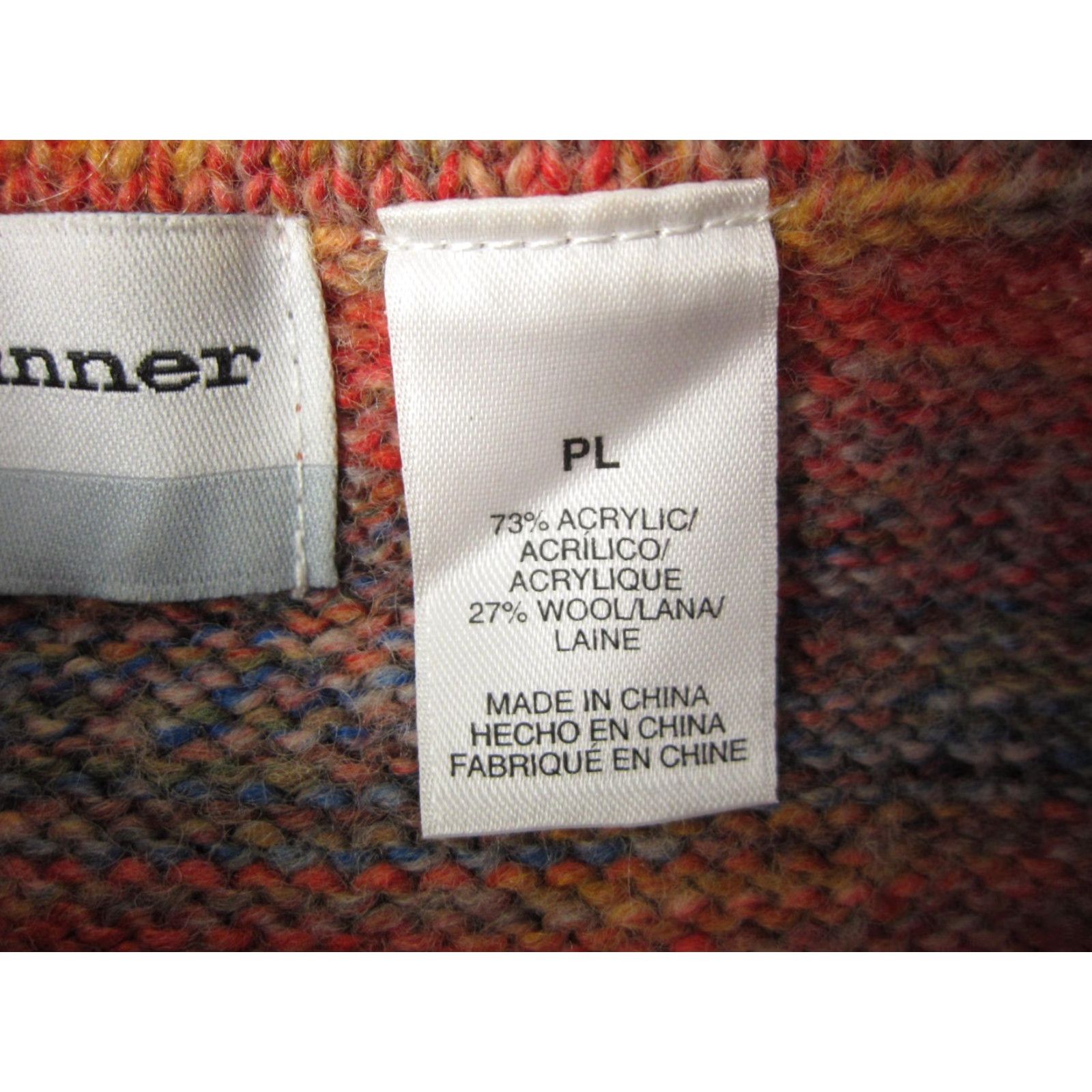 Vintage VINTAGE Alfred Dunner Sweater Women PL Orange Striped Wool Acrylic Mock Neck Long Sleeve Pullover Knit Casual 90s Womens Size L / US 10 / IT 46 - 5 Thumbnail