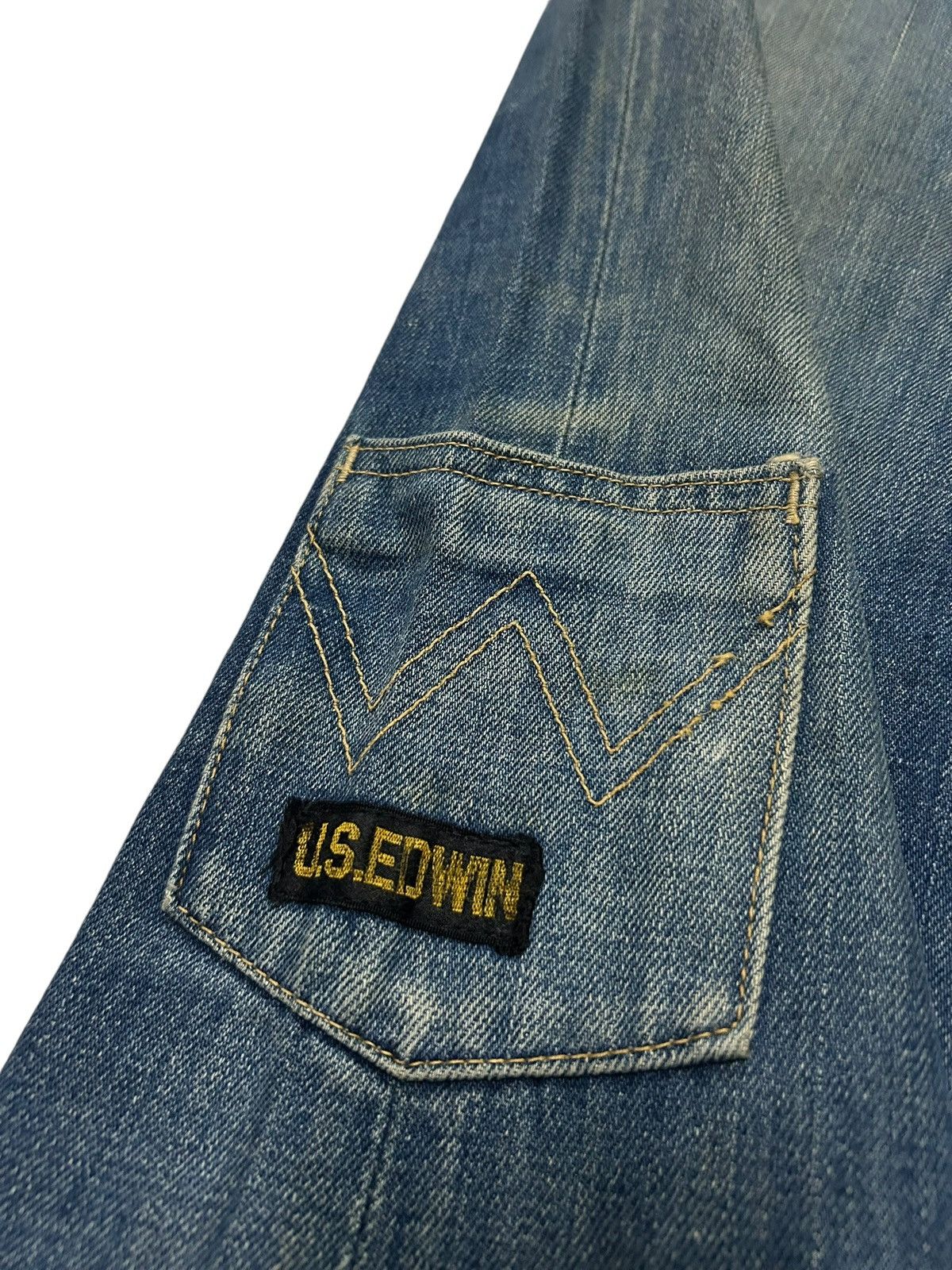 Japanese Brand × Kapital × Vintage Flare Edwin Vintage Made Usa distressed Denim Rare Design ☠️☠️ Size US 27 - 10 Thumbnail