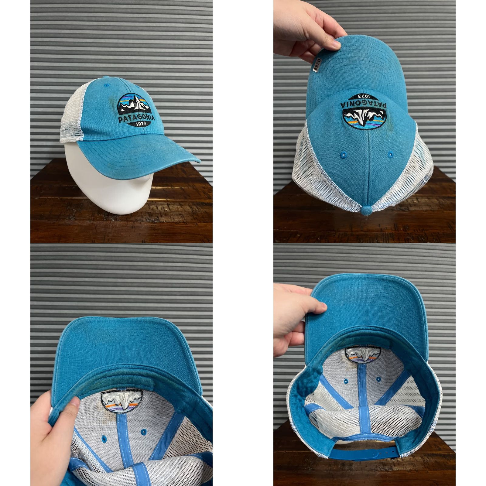 Patagonia VINTAGE Patagonia Hat Cap Snap Back Adult Blue Cotton Polyester Trucker Size ONE SIZE - 8 Thumbnail