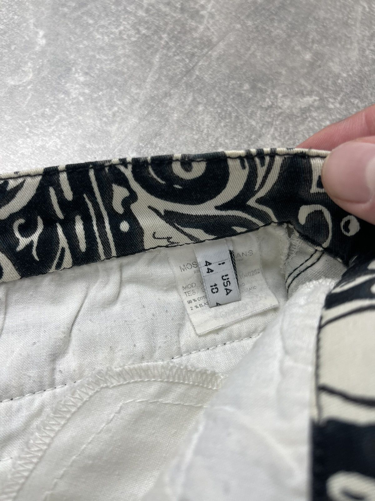 Moschino Moschino Jeans VNTG Paisley Print Flared Pants Black White Size 30" / US 8 / IT 44 - 14 Thumbnail