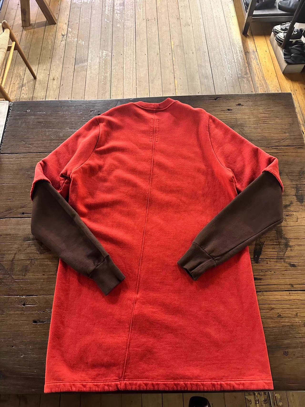 Rick Owens Drkshdw DRKSHDW 19FW red Gym‑print layered‑look sweatshirt Ｑ25 Size US XS / EU 42 / 0 - 2 Thumbnail