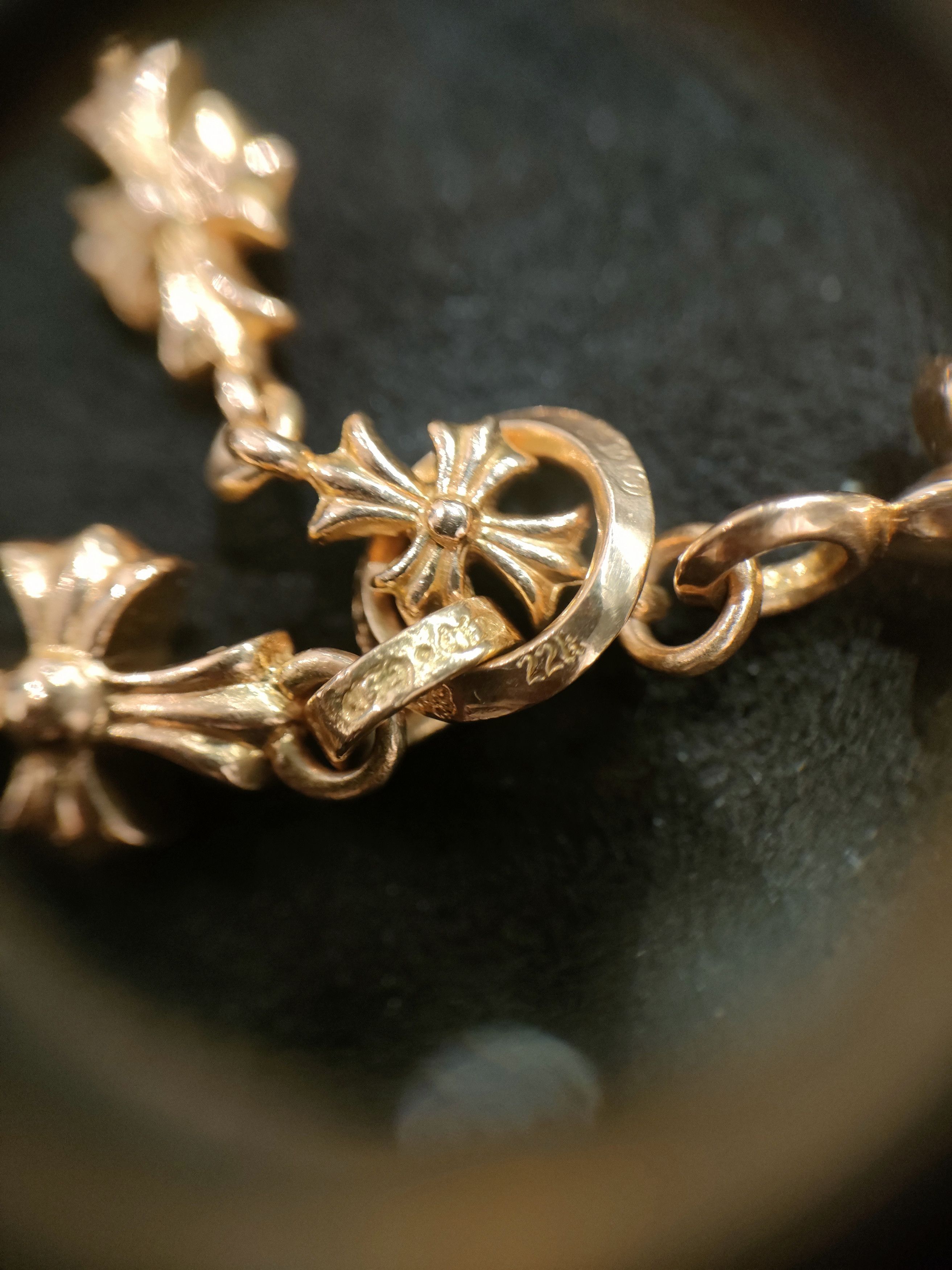 Chrome Hearts Chrome Hearts 22K Gold Tiny E Chokechain Necklace Size ONE SIZE - 17 Thumbnail