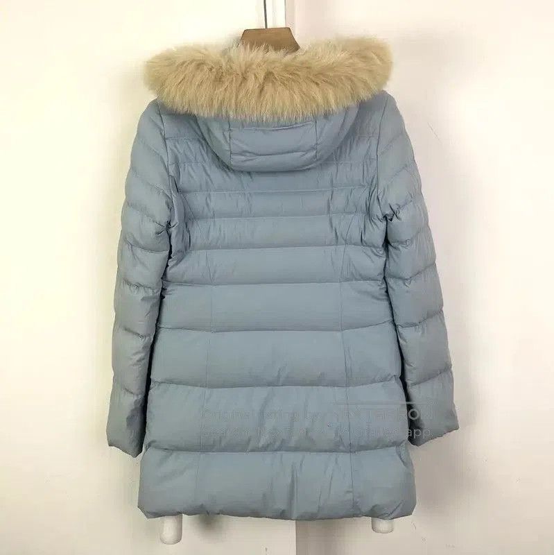 Max Mara MaxMara Light Blue Long Down Jacket . Size XS / US 0-2 / IT 36-38 - 2 Thumbnail