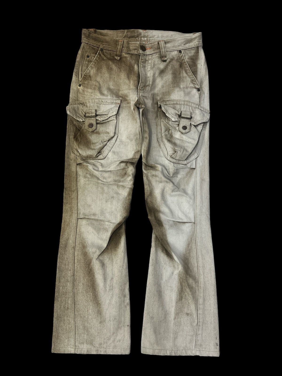 Japanese Brand FLARED💥1 of 1‼️EDWIN BUSHPANT BROWN FADED DISTRESSED DENIM Size US 31 - 1 Thumbnail