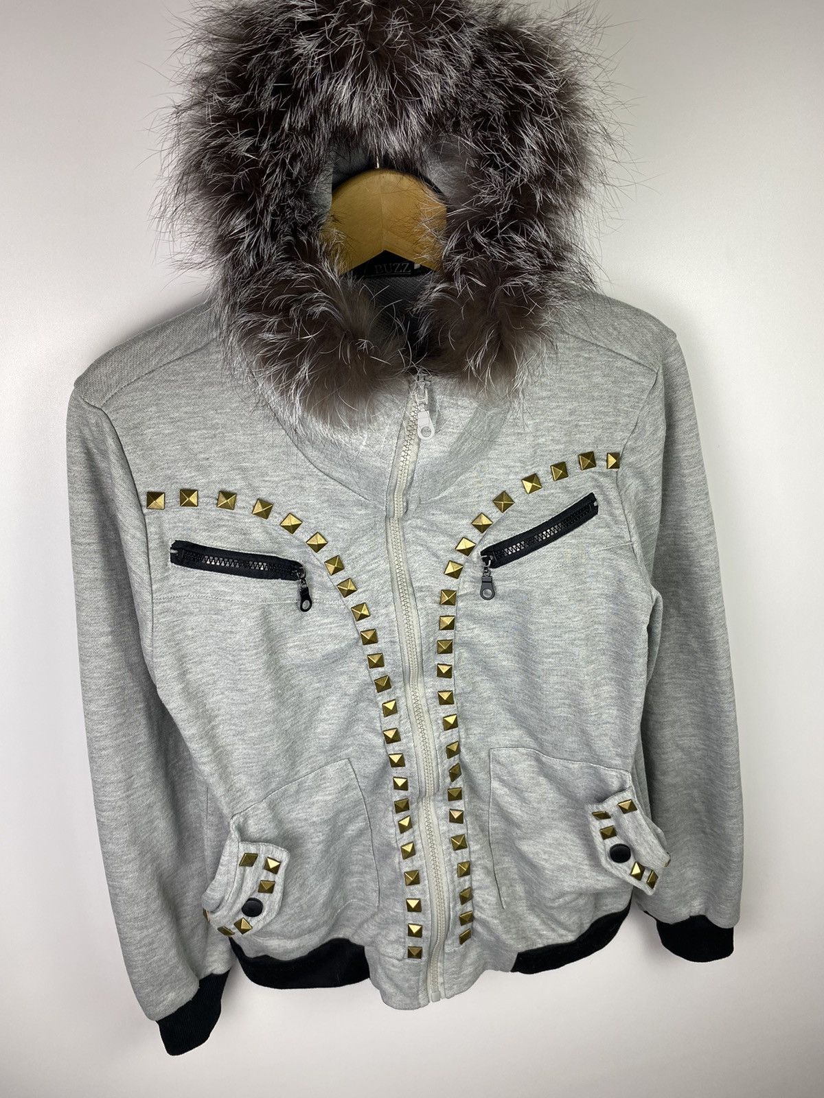 Japanese Brand studded fur hoodie buzz double layer ifsixwasnine style Size US M / EU 48-50 / 2 - 8 Thumbnail