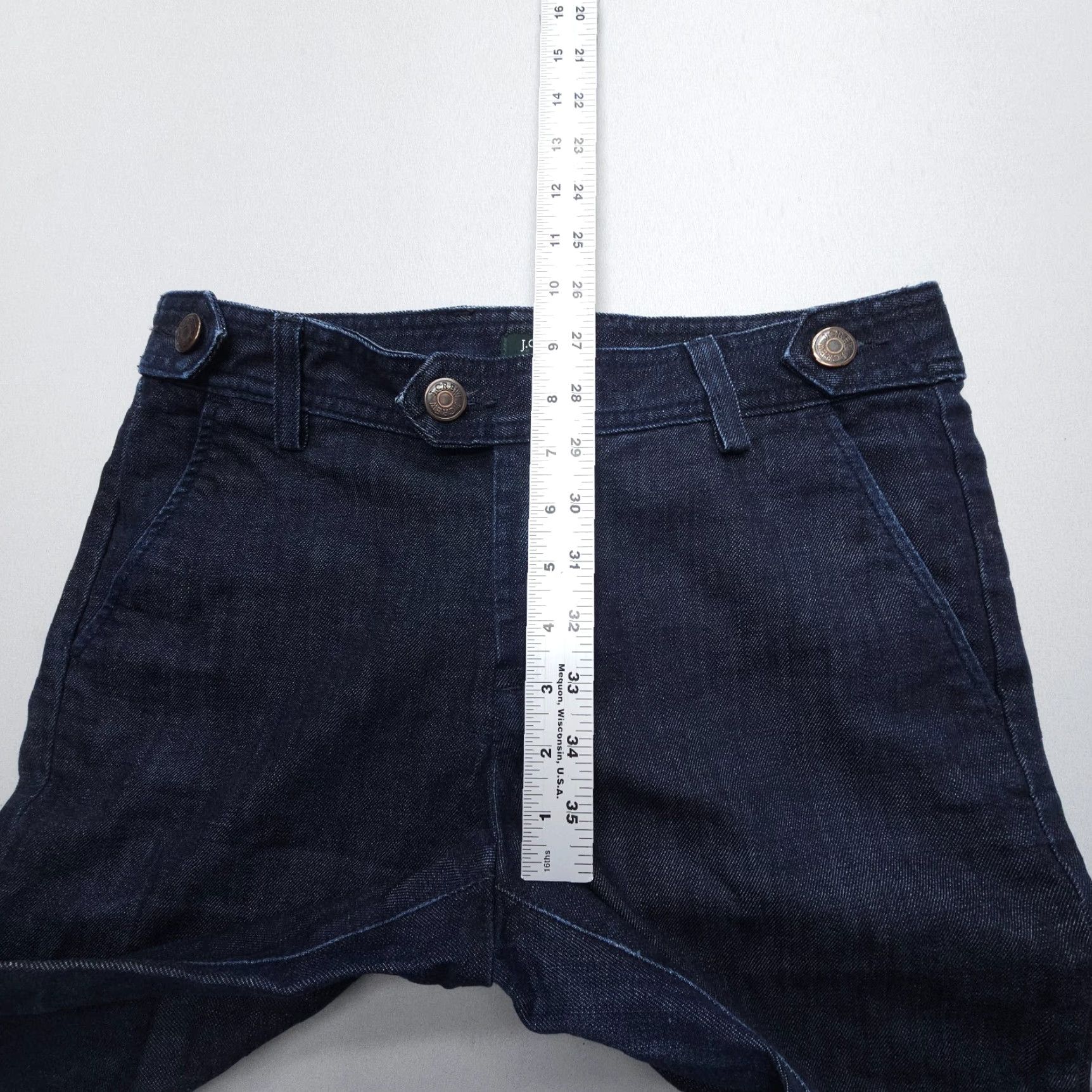 J.Crew VINTAGE J.CREW Jeans Wide-Leg Dark Wash 29x30 5-Pocket Denim Blue Women Baggy 90s Bohemian USA Made Jeans Size 29" - 7 Thumbnail