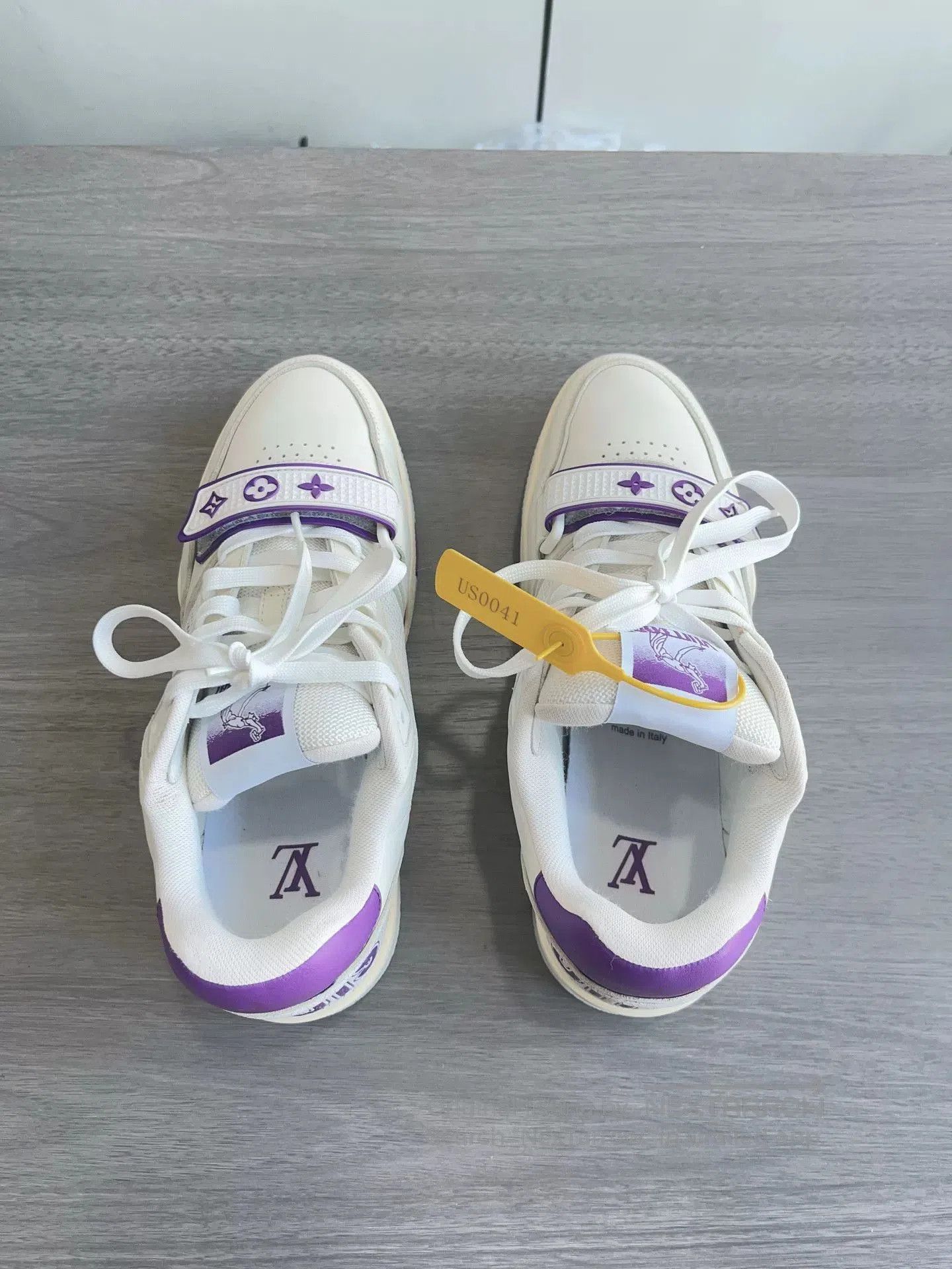 Louis Vuitton Louis Vuitton LV Trainer White Purple Velcro. Size US 7.5 / EU 40-41 - 3 Thumbnail