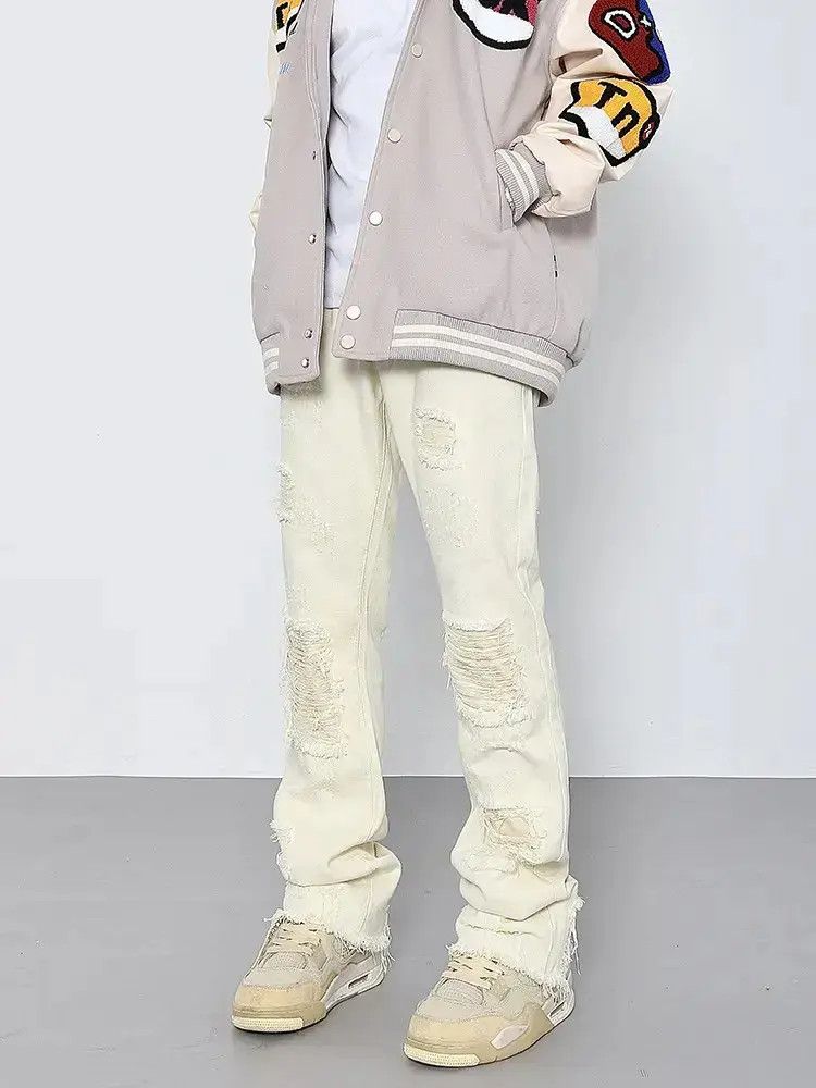 Japanese Brand × Jean Straight cut rough edge distressed jeans Size US 30 / EU 46 - 6 Thumbnail