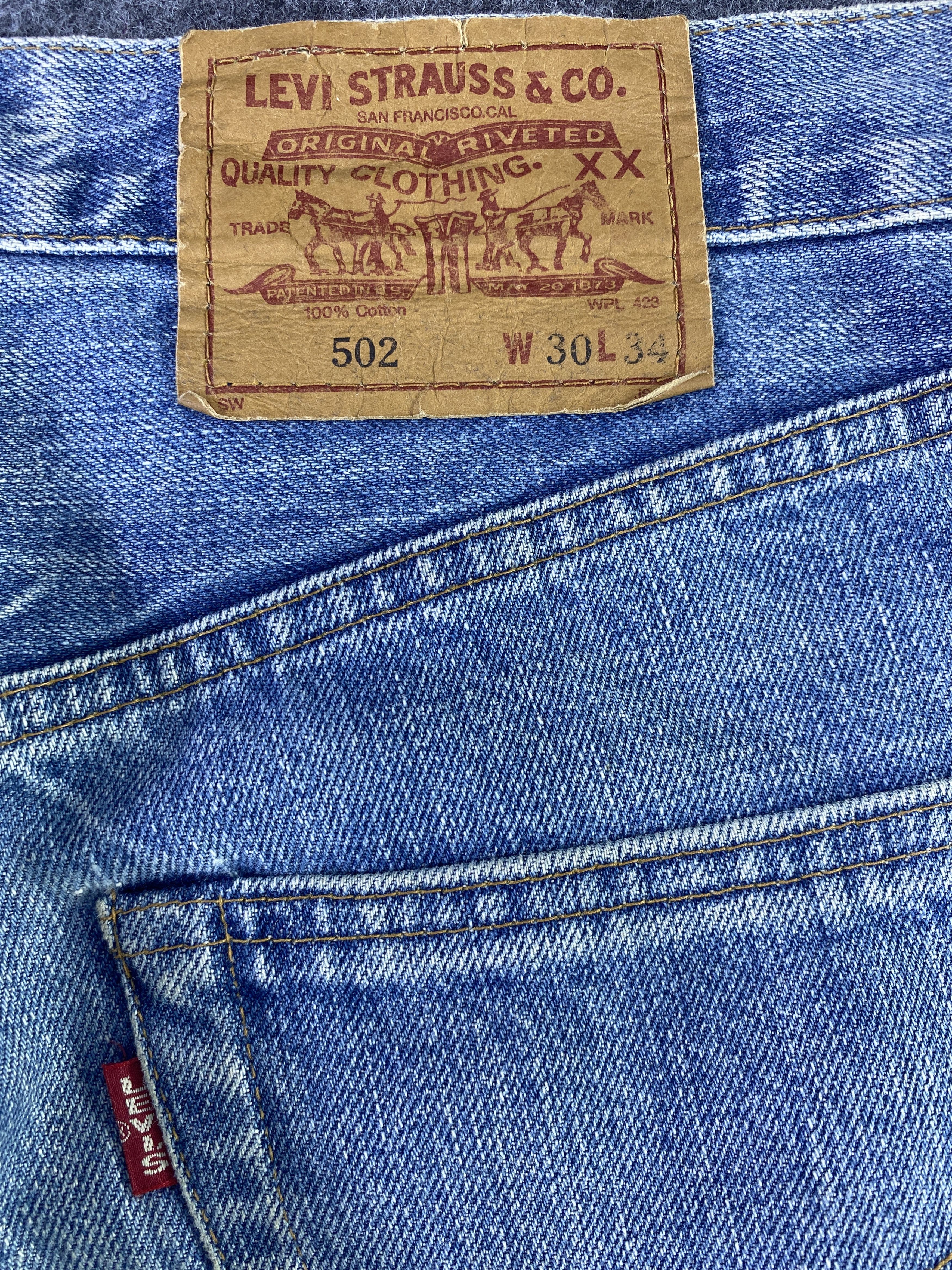 Levi's Vintage Levi's 502 Redline Jeans Distress Blue Wash - J915 Size US 29 - 10 Thumbnail