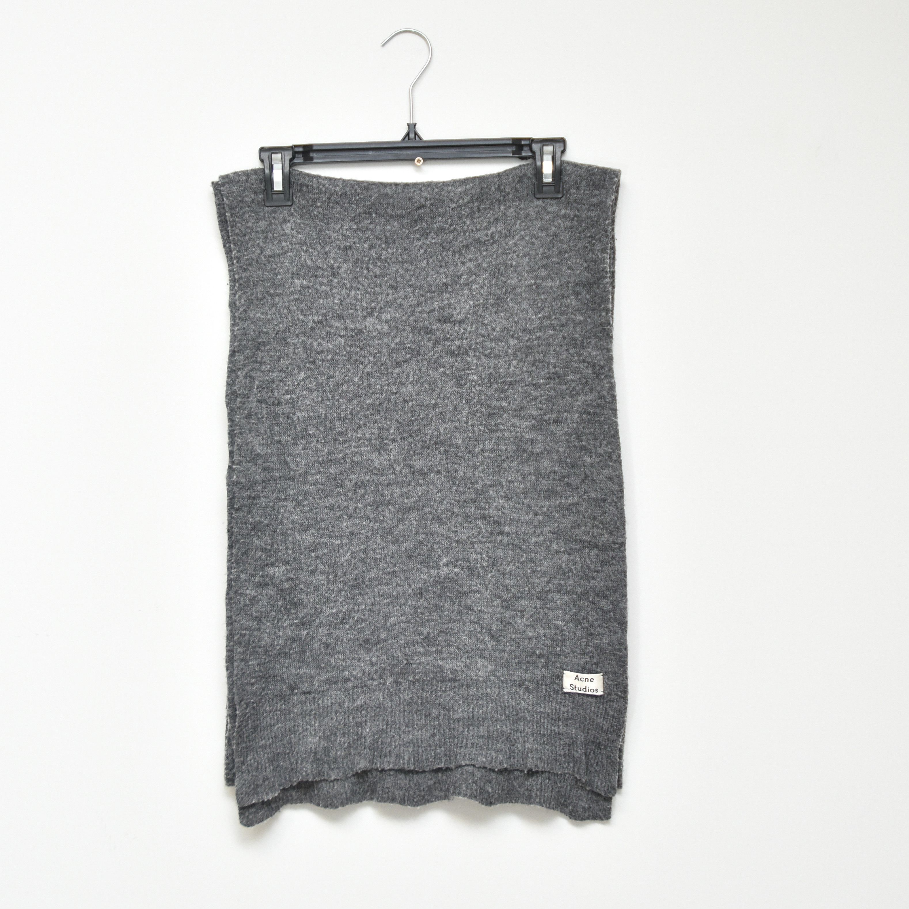 Acne Studios 🔥 Acne Studios Virgin Wool Scarf Gray Unisex Big Size Size ONE SIZE - 2 Thumbnail