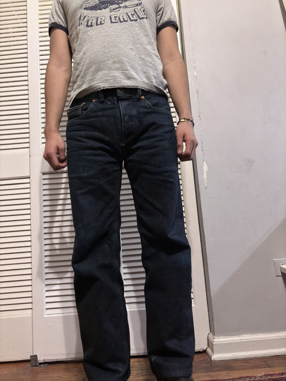 Handmade Handmade 22oz 70s Japanese Selvedge Denim Bootcut Jeans Size US 34 / EU 50 - 7 Thumbnail