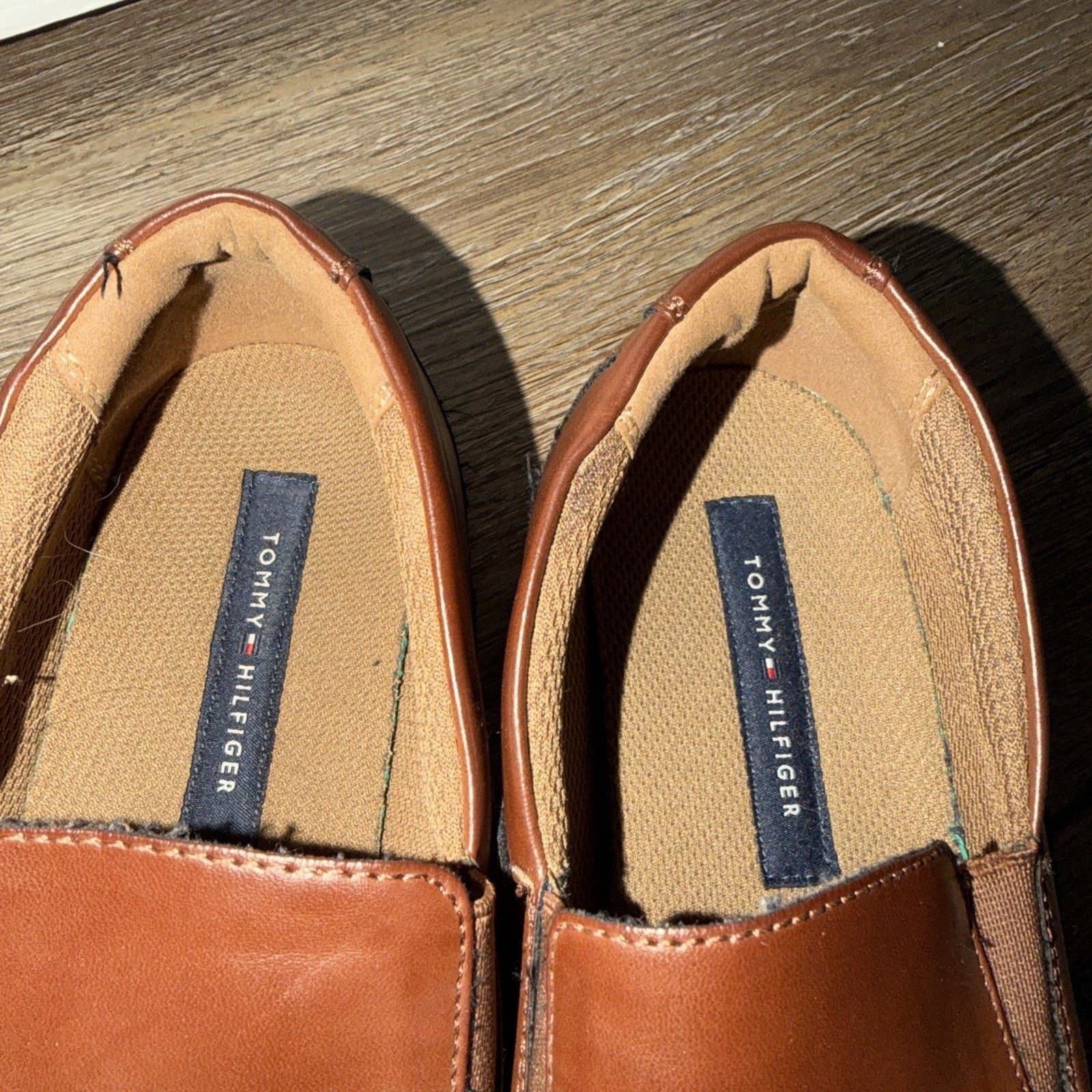 Tommy Hilfiger Tommy Hilfiger Men's Slip-On Shoes 8.5M Brown Leather Size US 8 / EU 41 - 3 Thumbnail