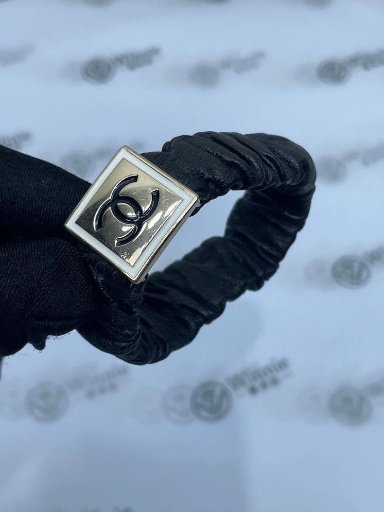 Chanel Chanel Black Lambskin Hair Tie -2505 Size ONE SIZE - 2 Thumbnail