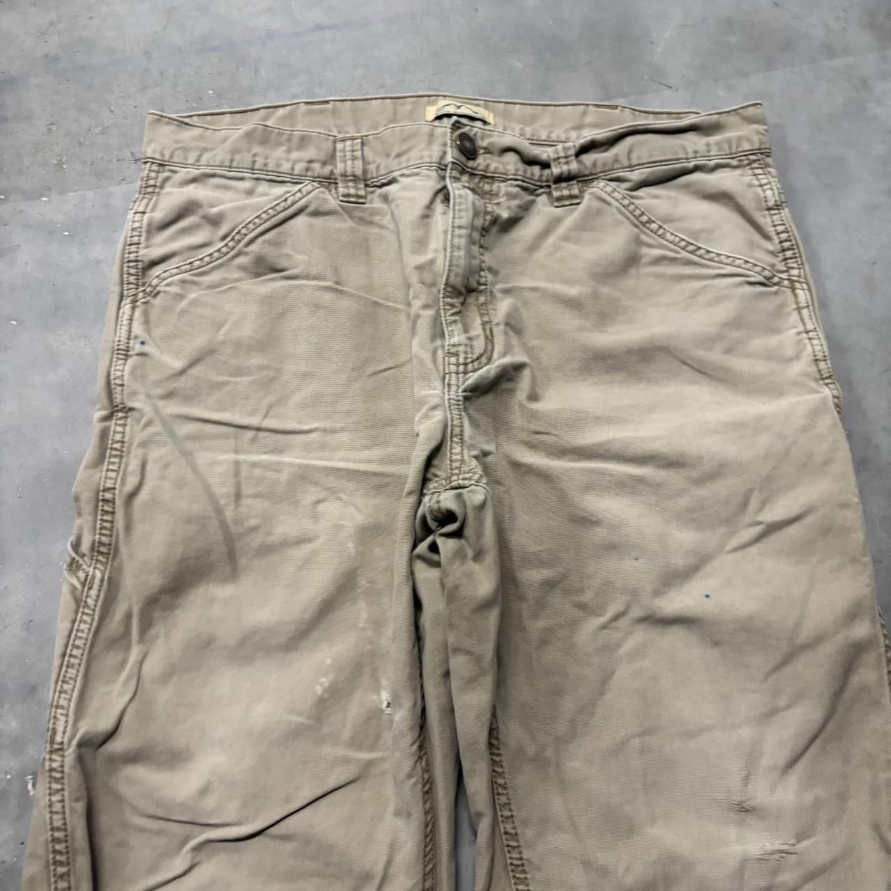 Japanese Brand × Vintage Crazy Vintage Y2K/2000s Faded Khaki Streetwear Skater Workwear Carpenter Pants! Size US 36 / EU 52 - 5 Thumbnail