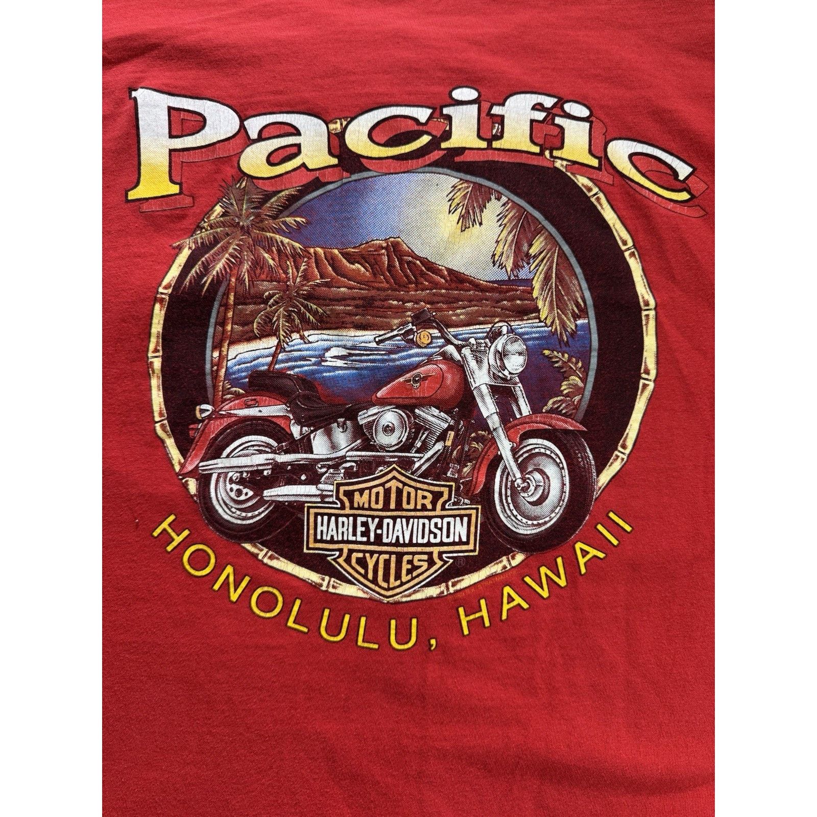 Harley Davidson VTG Harley Davidson Pacific Hawaii Red XL USA Tshirt Size US XL / EU 56 / 4 - 7 Thumbnail