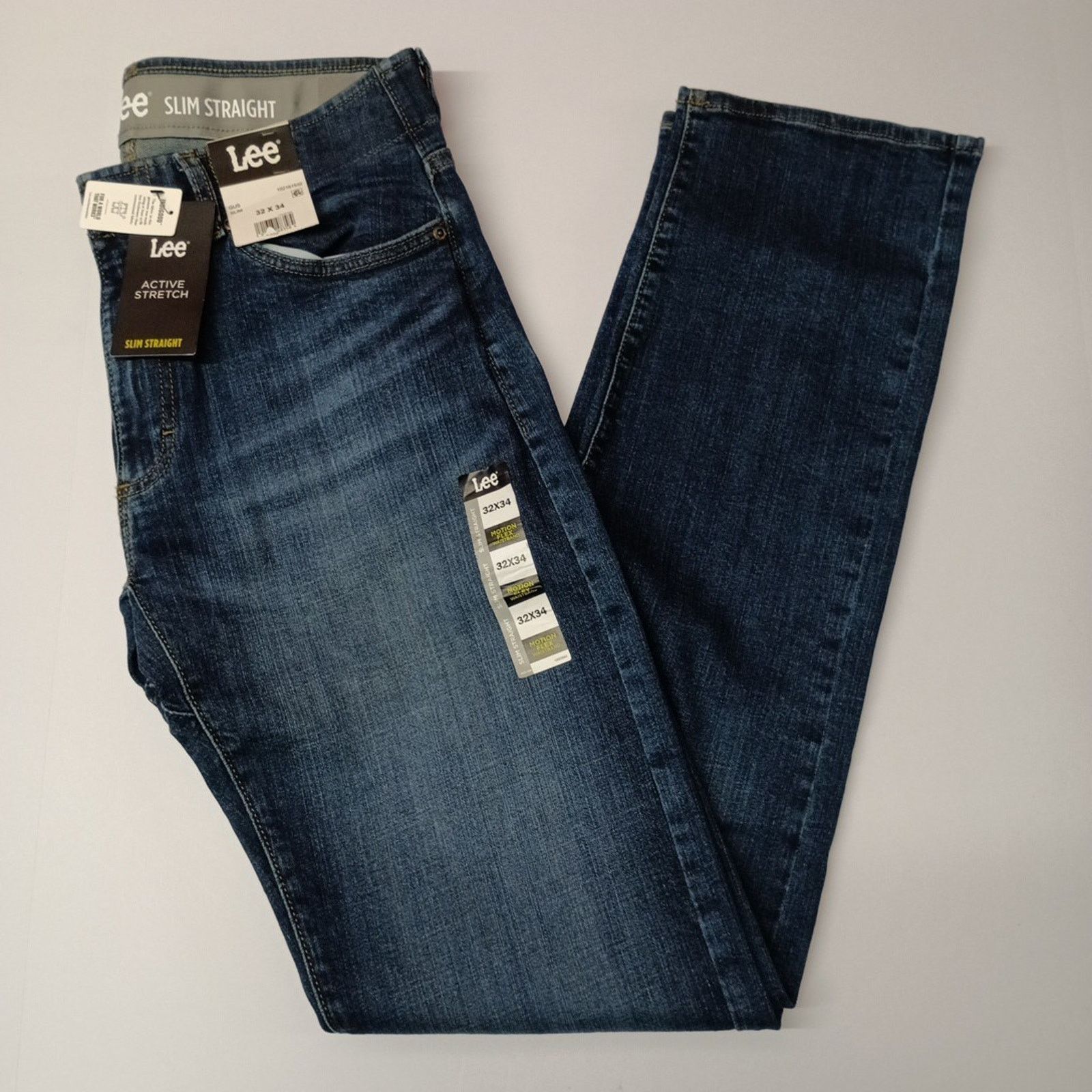 Lee Lee Slim Straight Jeans Men's Size 32x34 Blue Flex Waist Size US 32 / EU 48 - 1 Thumbnail