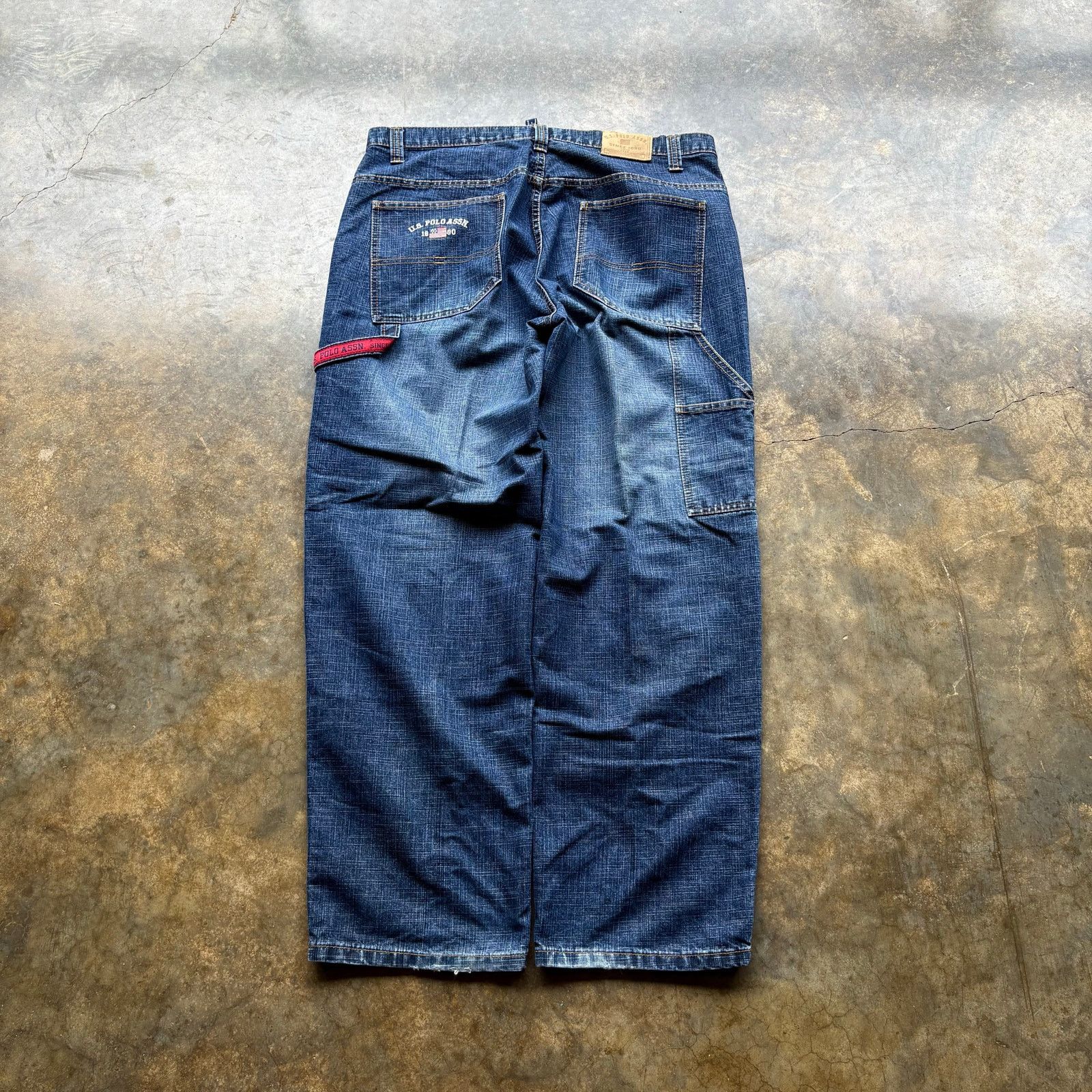Polo Ralph Lauren Crazy Vintage Baggy Y2K Embroidered Polo Jeans Size US 38 / EU 54 - 1 Thumbnail