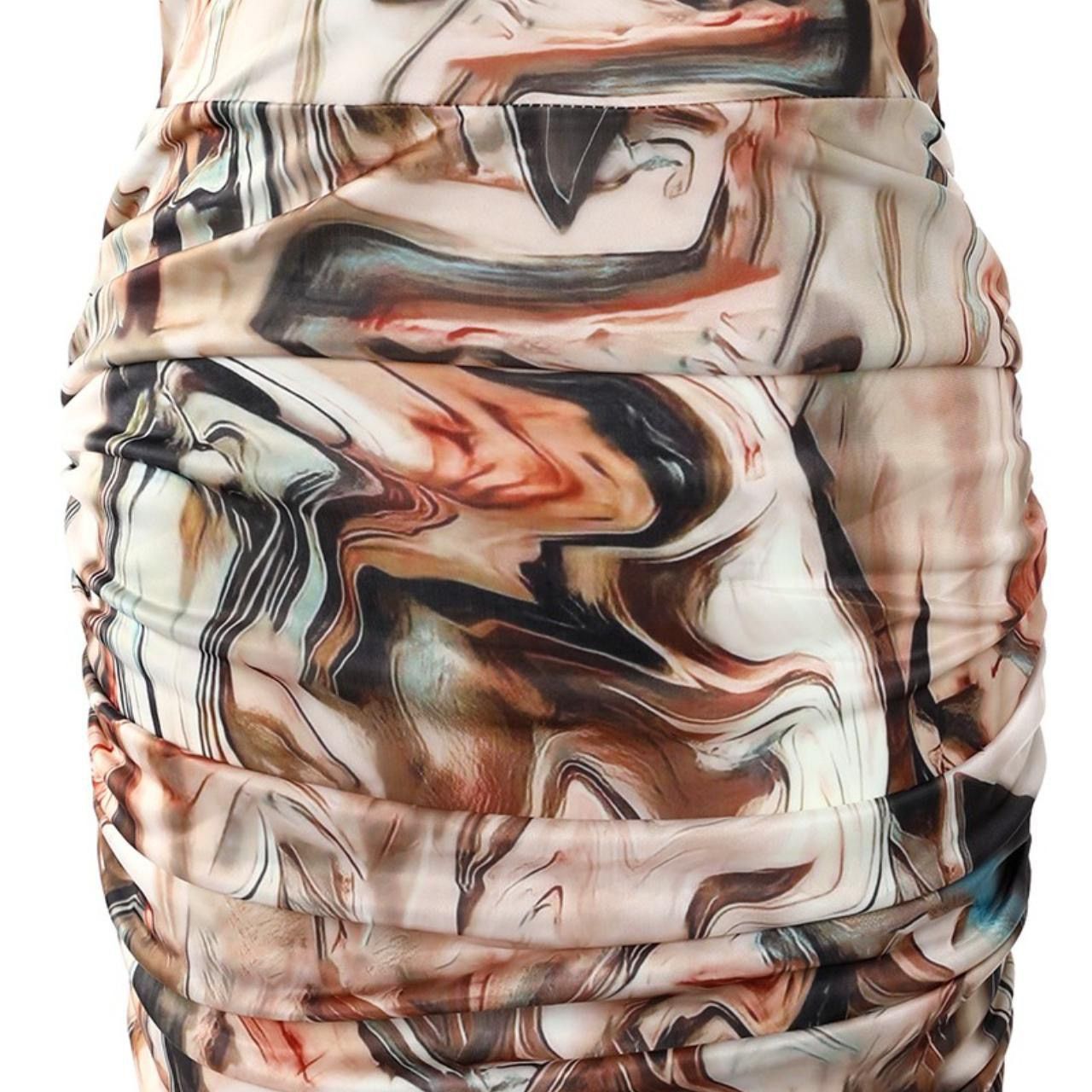 Designer × Other NWT , Lavishly Paris Marble Ruched Designer Dress Size S / US 4 / IT 40 - 8 Thumbnail
