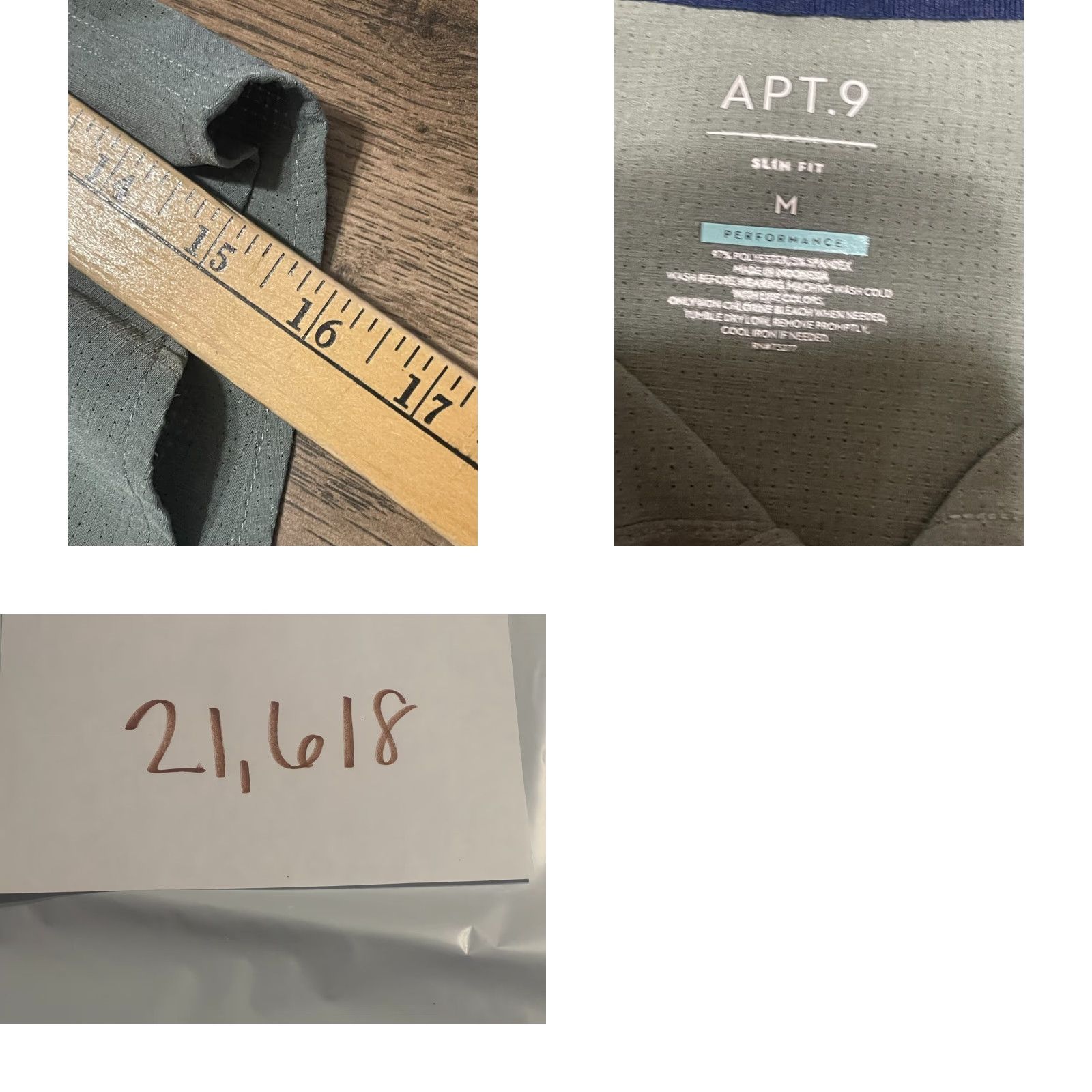 Apt. 9 Apt. 9 Shirt Men’s Medium Green Long Sleeve Button Up Slim Fit Size US M / EU 48-50 / 2 - 8 Thumbnail