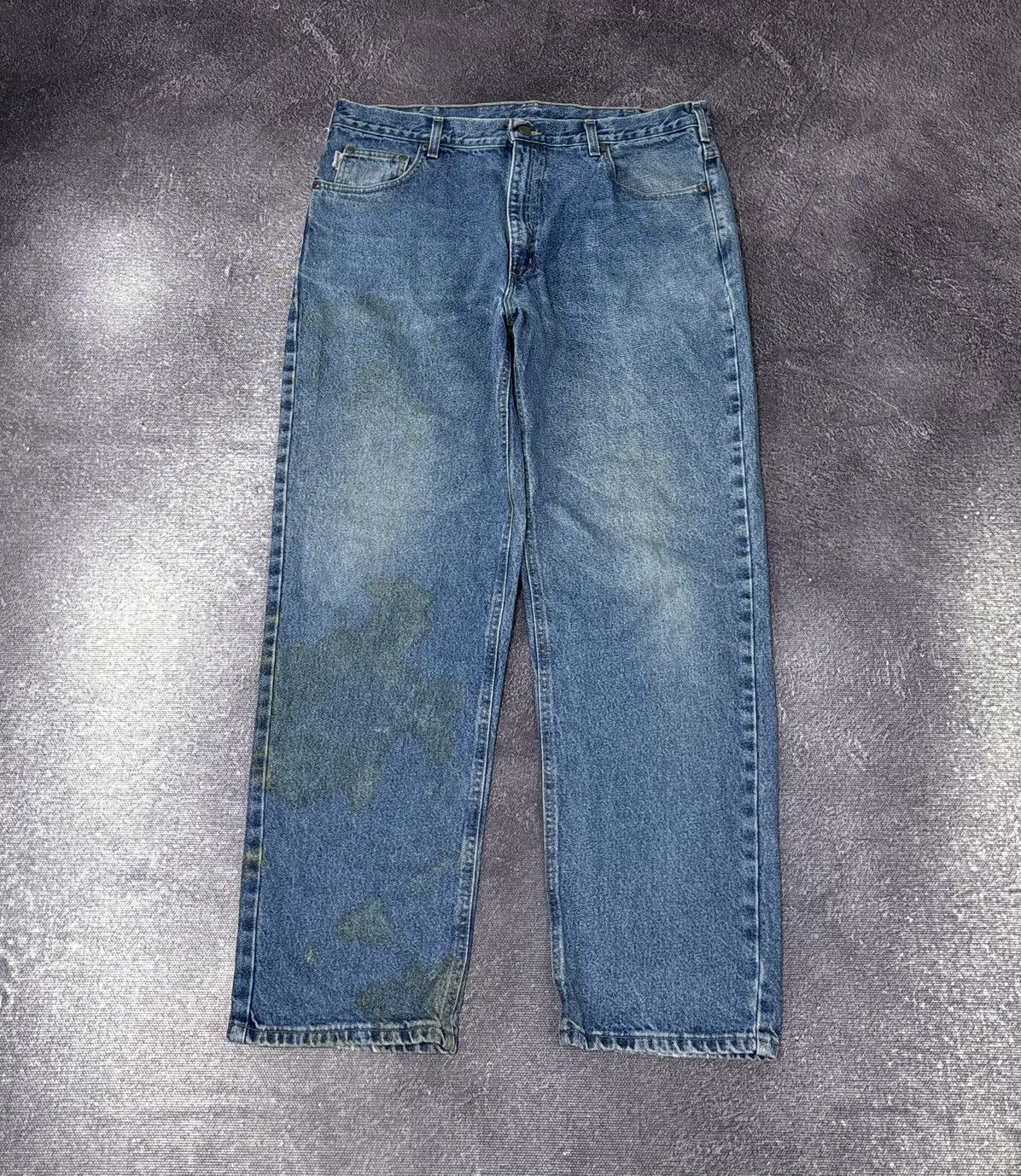 Carhartt Vintage 90s Carhartt Relaxed Fit Blue Work Denim Baggy Jeans Size US 38 / EU 54 - 2 Thumbnail
