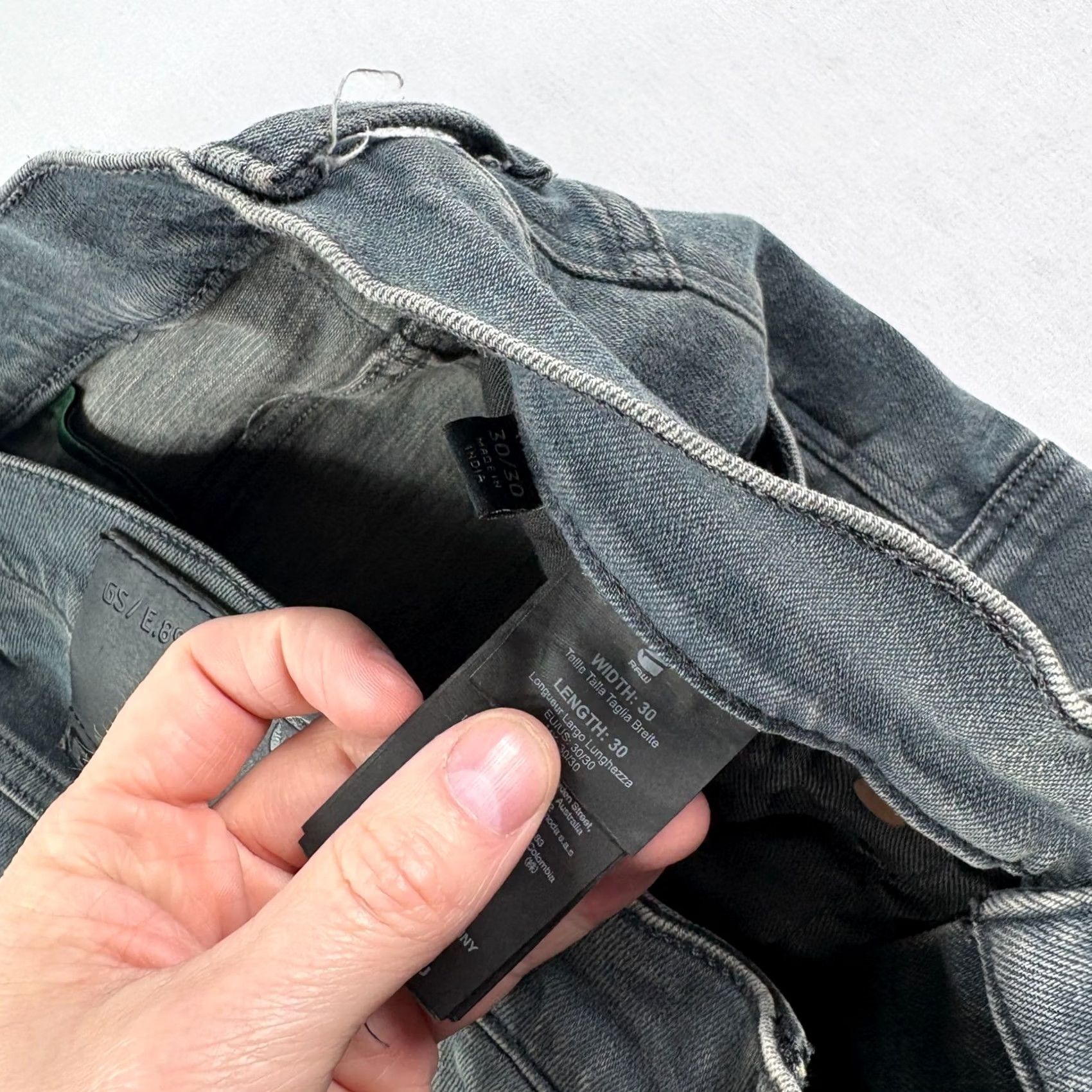 Vintage G Star Raw Jeans Slim 30x30 Gray Denim Men 3D Skinny Cotton Pocket Logo Regular Inseam 27 Size US 30 / EU 46 - 6 Thumbnail