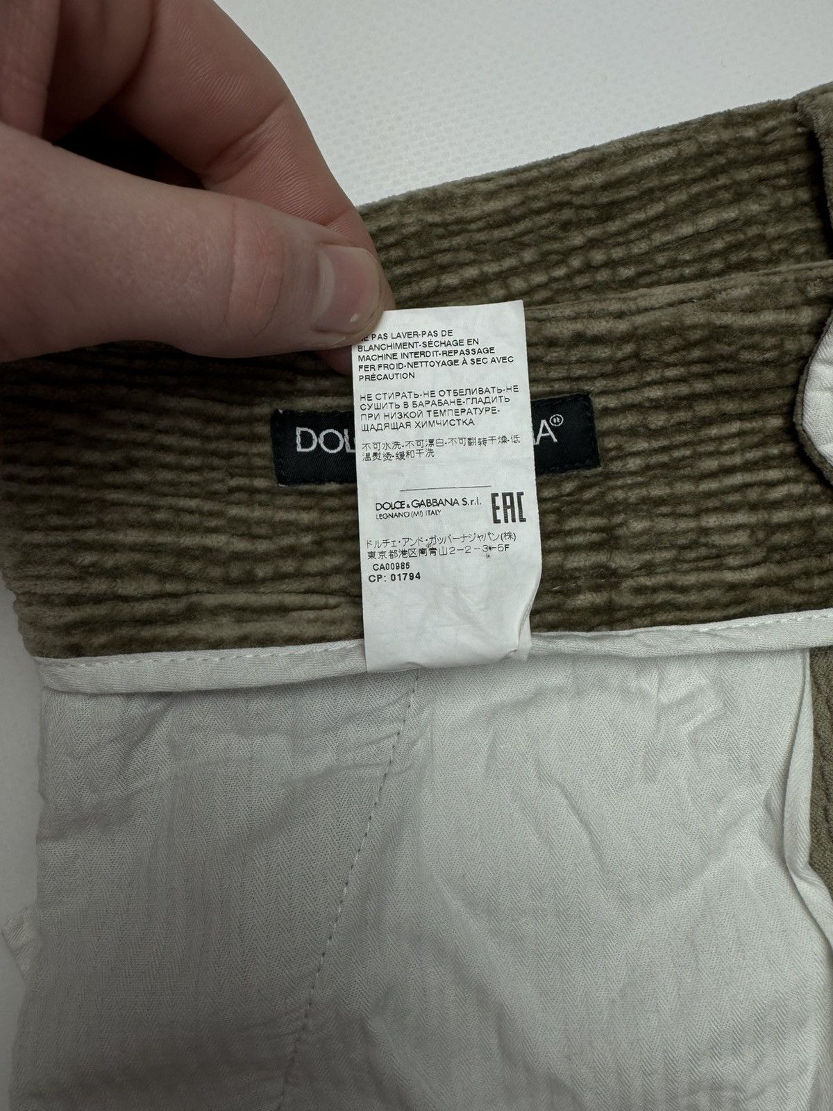 Dolce & Gabbana Dolce & Gabbana Archive Textured Corduroy Zipped Hem Pants Size US 35 - 6 Thumbnail