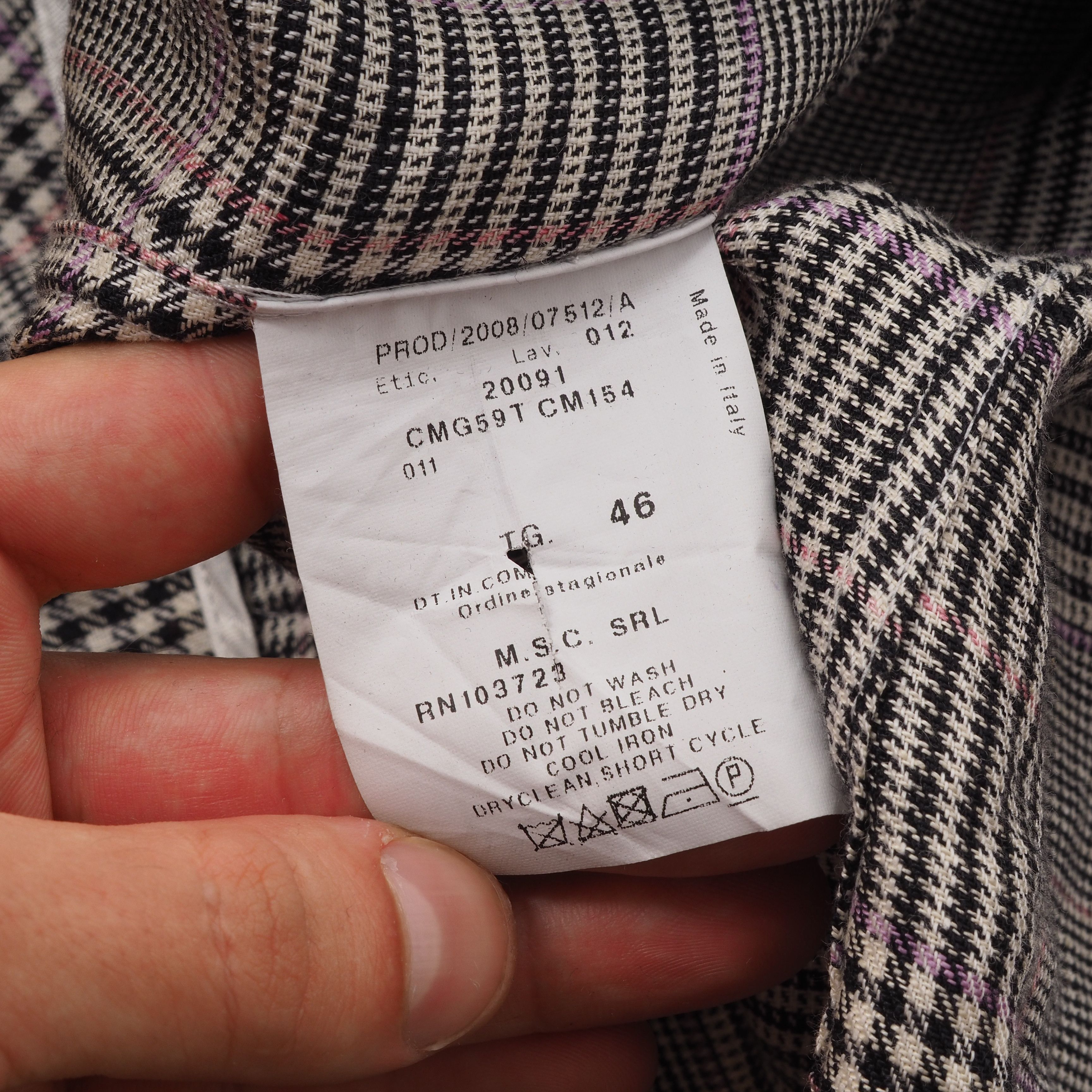 Armani Collezioni Armani Collezioni Linen Plaid Gray Jacket Blazer Size L / US 10 / IT 46 - 7 Thumbnail