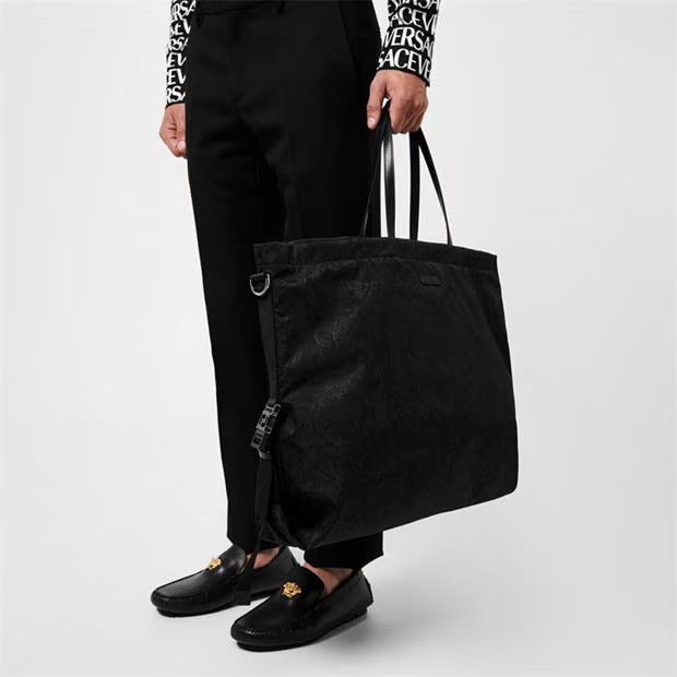 Versace o1g2r1mq0824 Size: OS / Barocco Large Tote Bag in Black Size ONE SIZE - 4 Thumbnail
